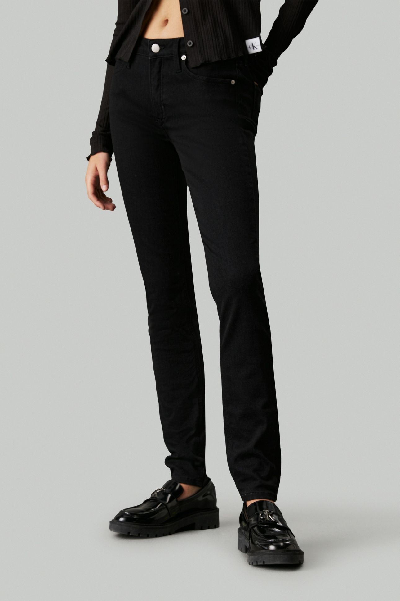 MID RISE SKINNY DENIM BLACK 1