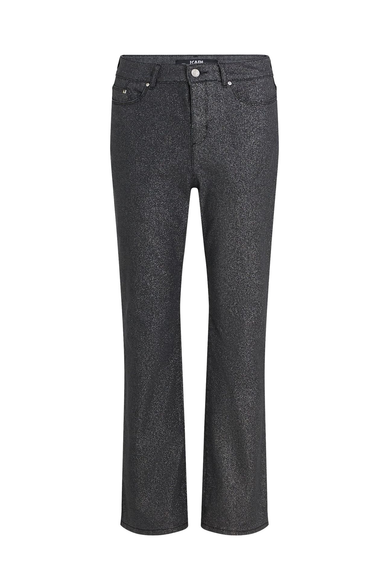 STRAIGHT GLITTER COATED DENIM GUNMETAL DENIM 3