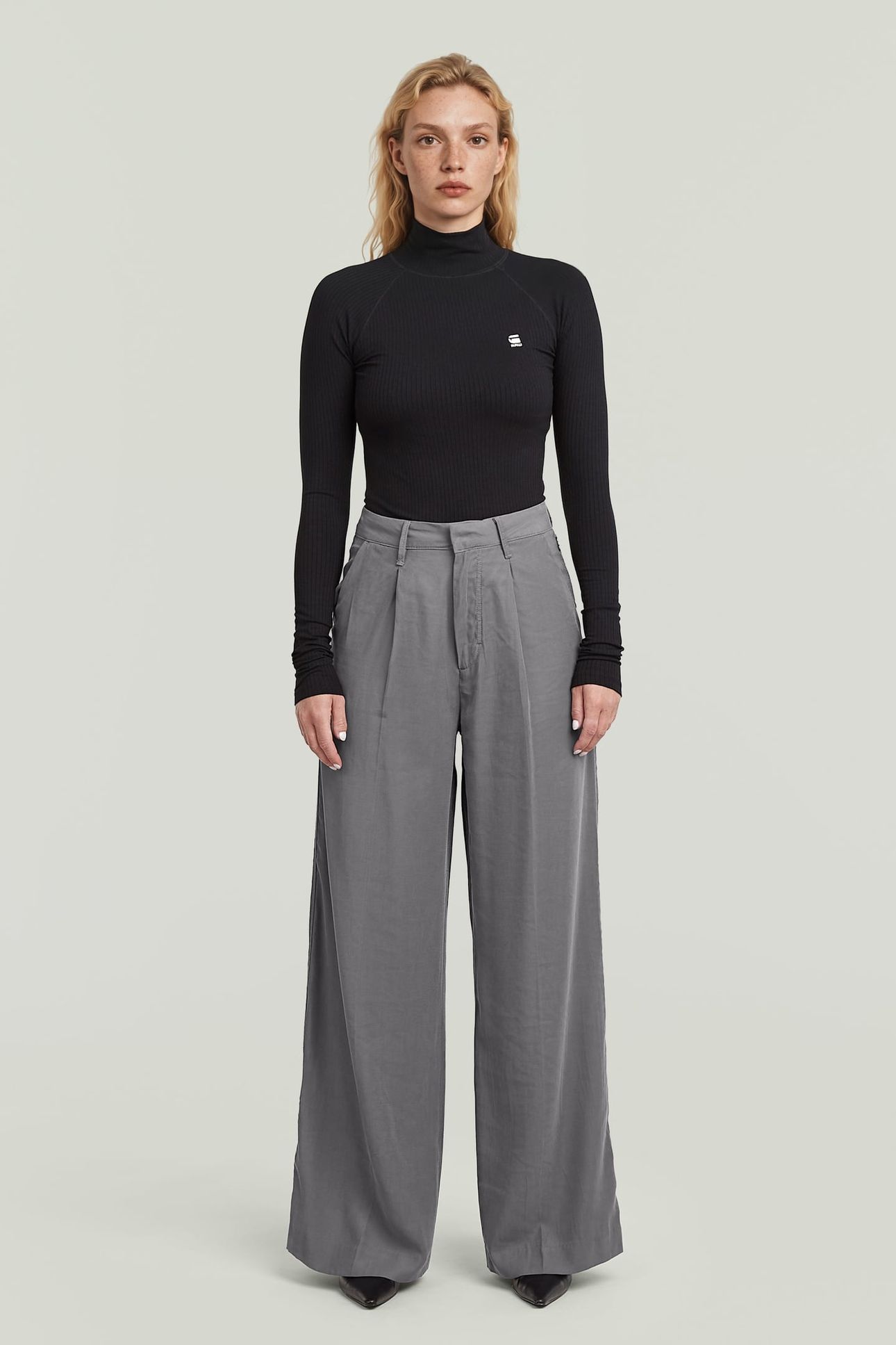 FLUID WIDE LEG PANTS GREY 3