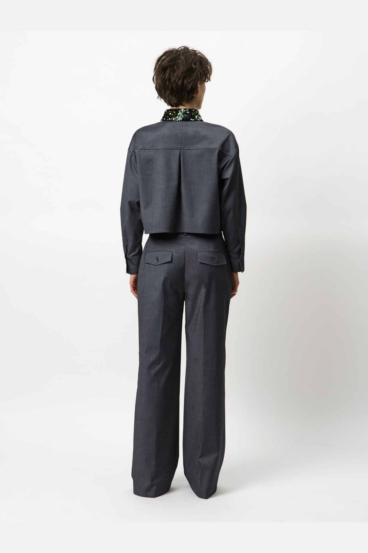CYBELLA EMBELLISHED SHIRT GRANITE GREY MELANGE 3