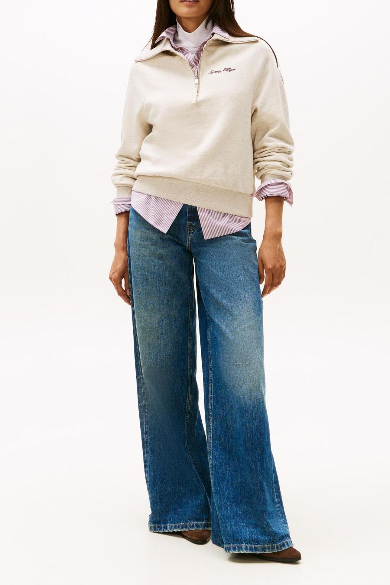 CLASSIC SCRIPT FLEECE HEATHER OATMILK 1
