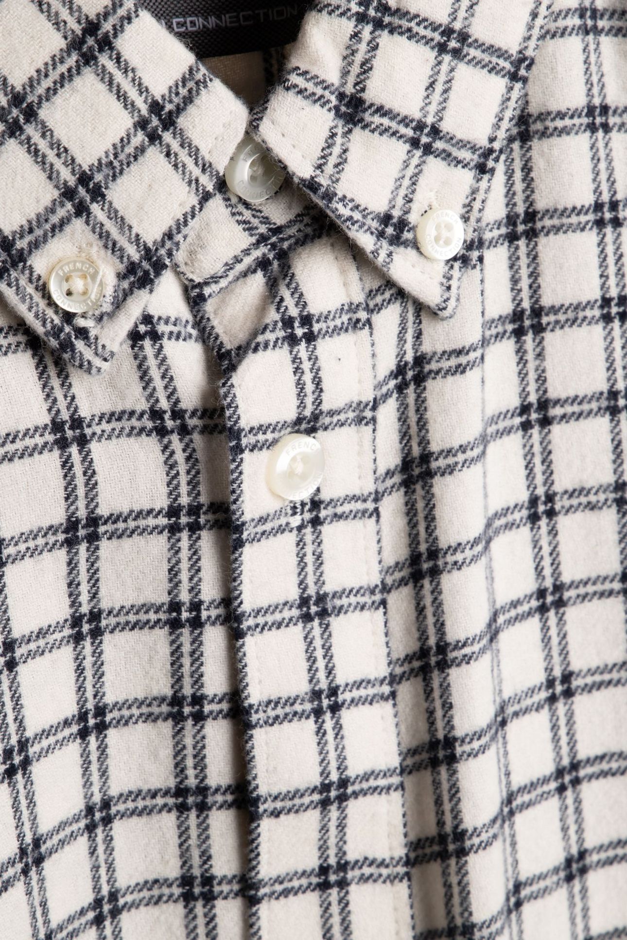 BOX CHECK FLANNEL LS ECRU/MARINE 4