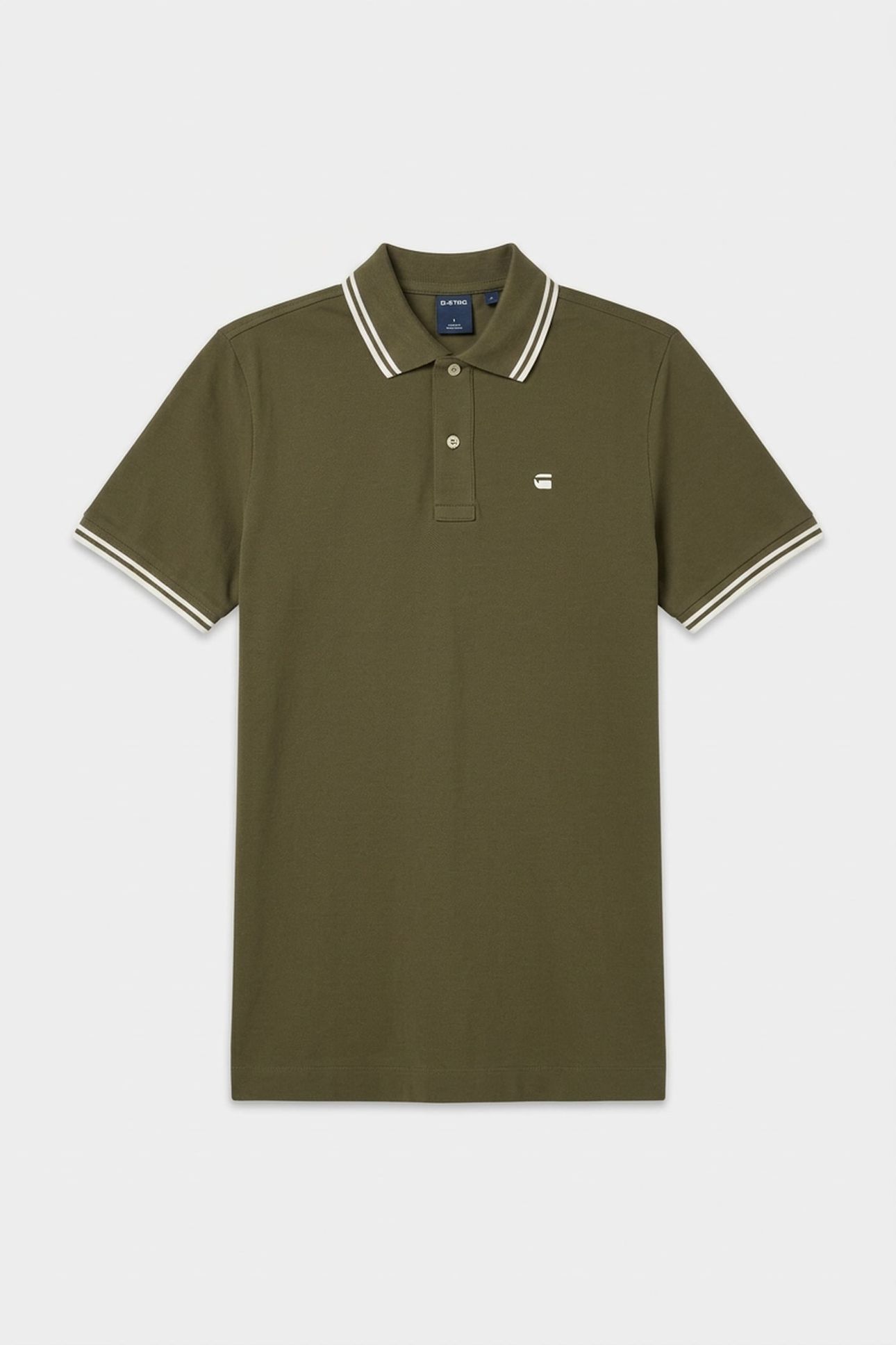 STRIPED COLLAR POLO S/S GREEN 3