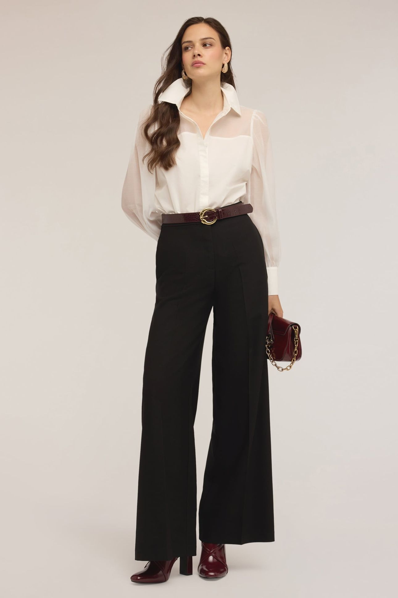PALAZZO PANTS IN POLYVISCOSE BLACK 2