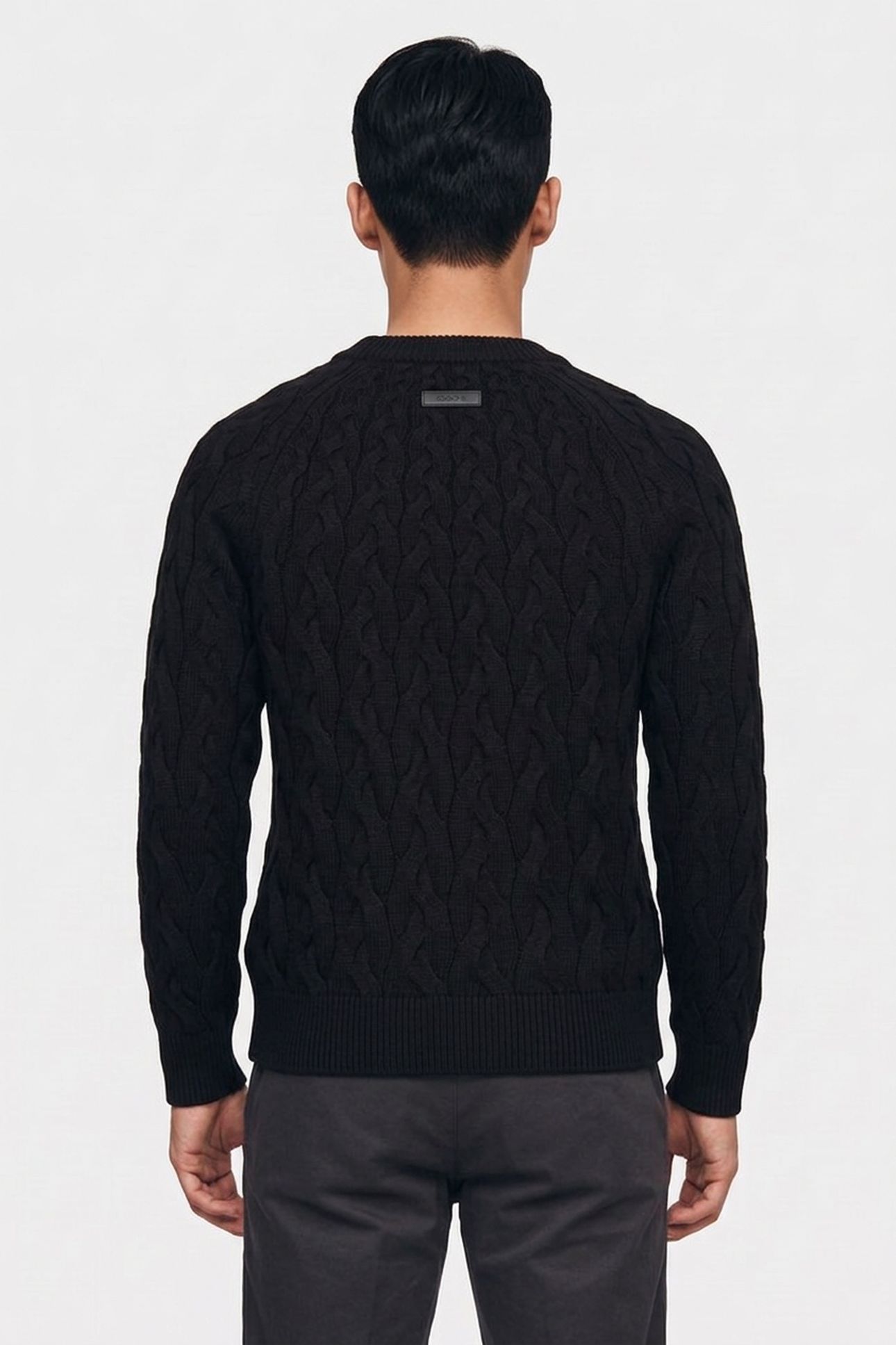 LS LAMBSWOOL BLEND CREW BLACK 2