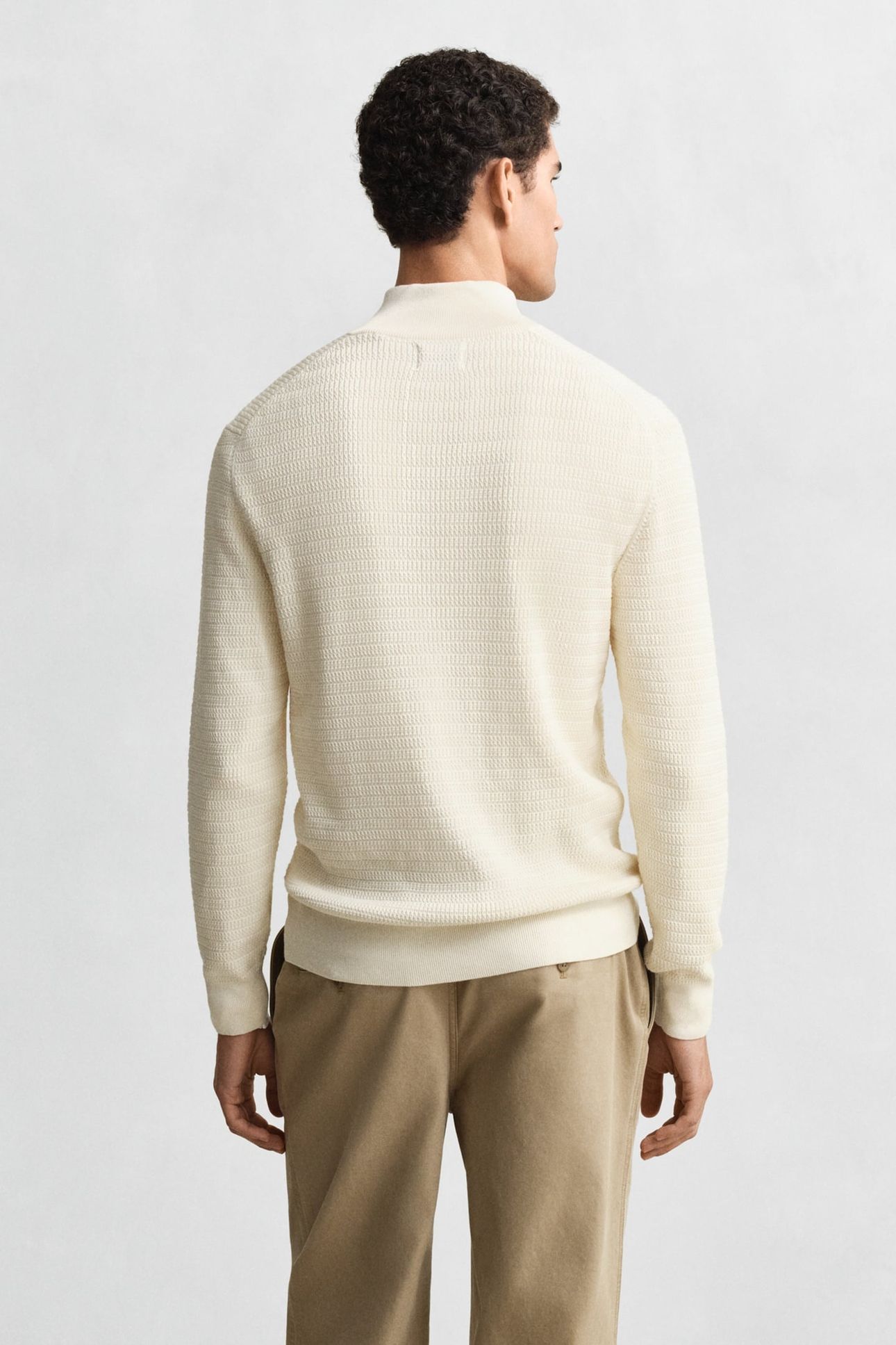 MINI CABLE HALF ZIP CREAM 2