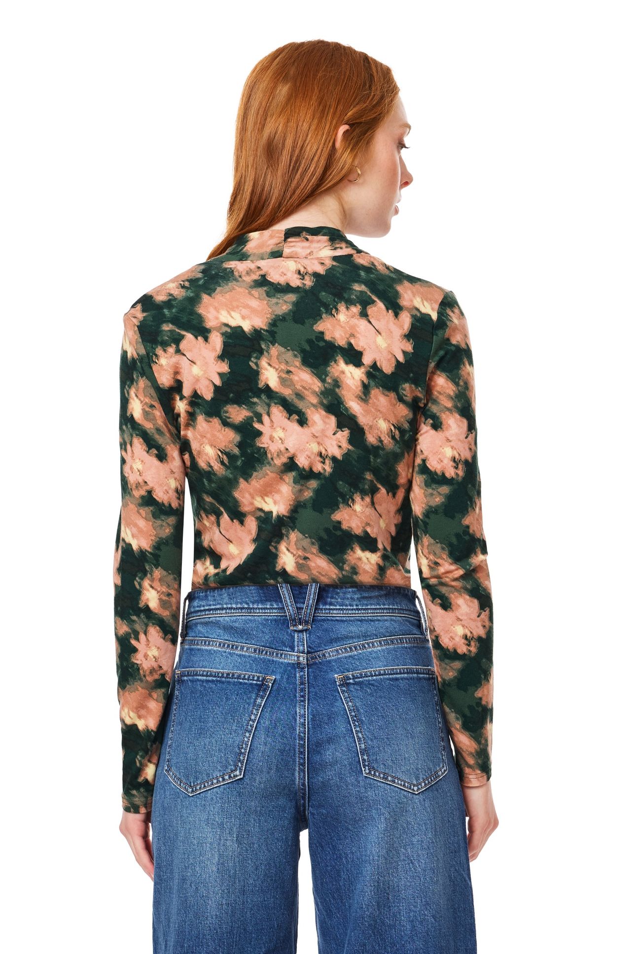 LONG SLEEVE KNIT TOP SCARAB BLURRED FLORAL 2