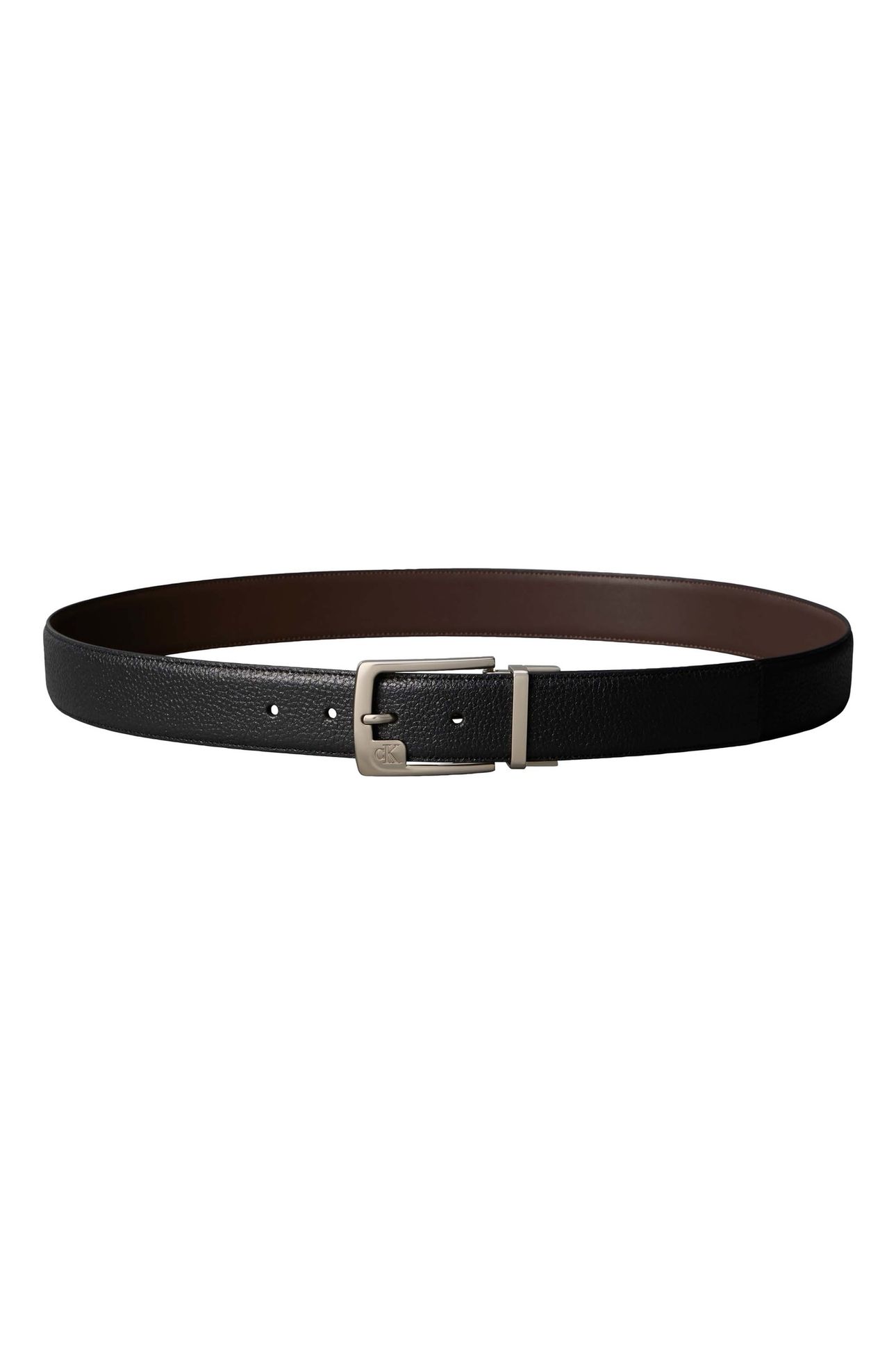 SSNL MONO FRAME BUCKLE BELT BLACK/DARK BROWN/PEWTER 2