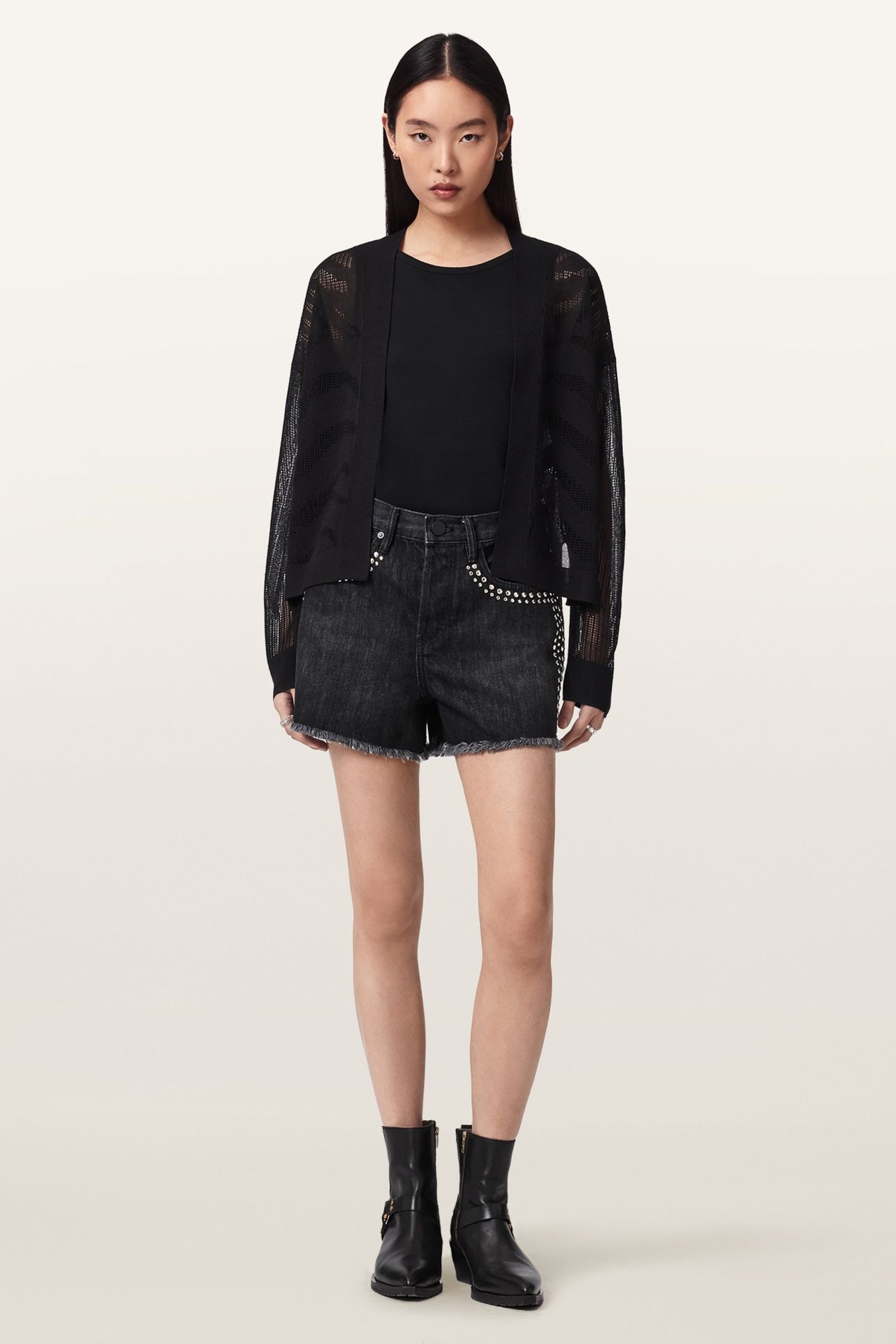 MISHA CROP CARDIGAN BLACK 1