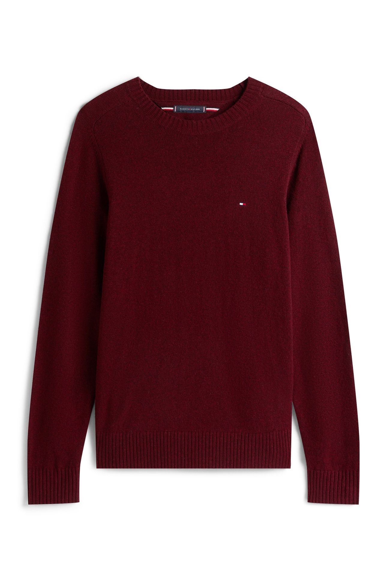 LAMBSWOOL CREW NECK DEEP BURGUNDY HEATHER 4