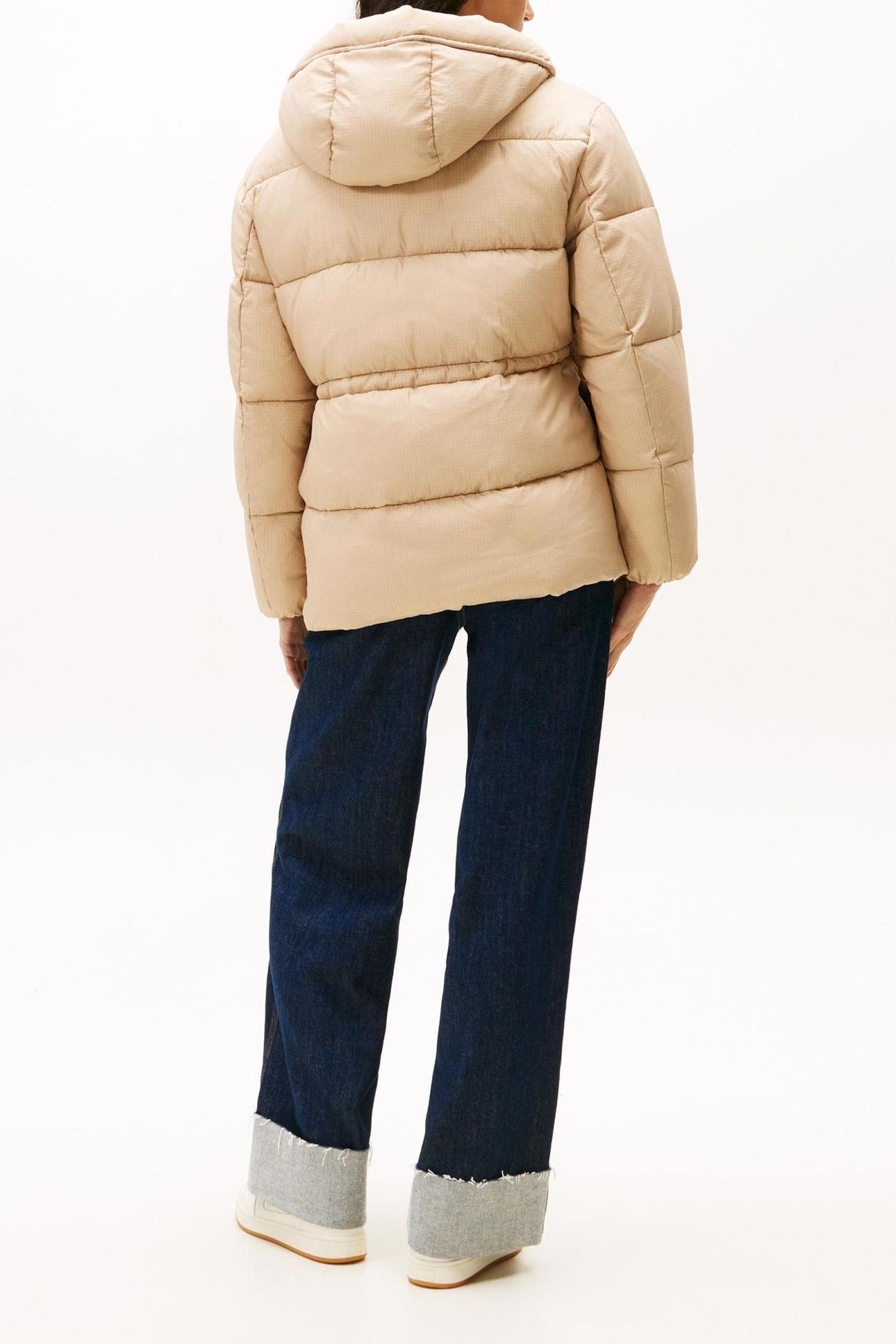 TJW HOODED MIDI PUFFER MALTED MILK 2