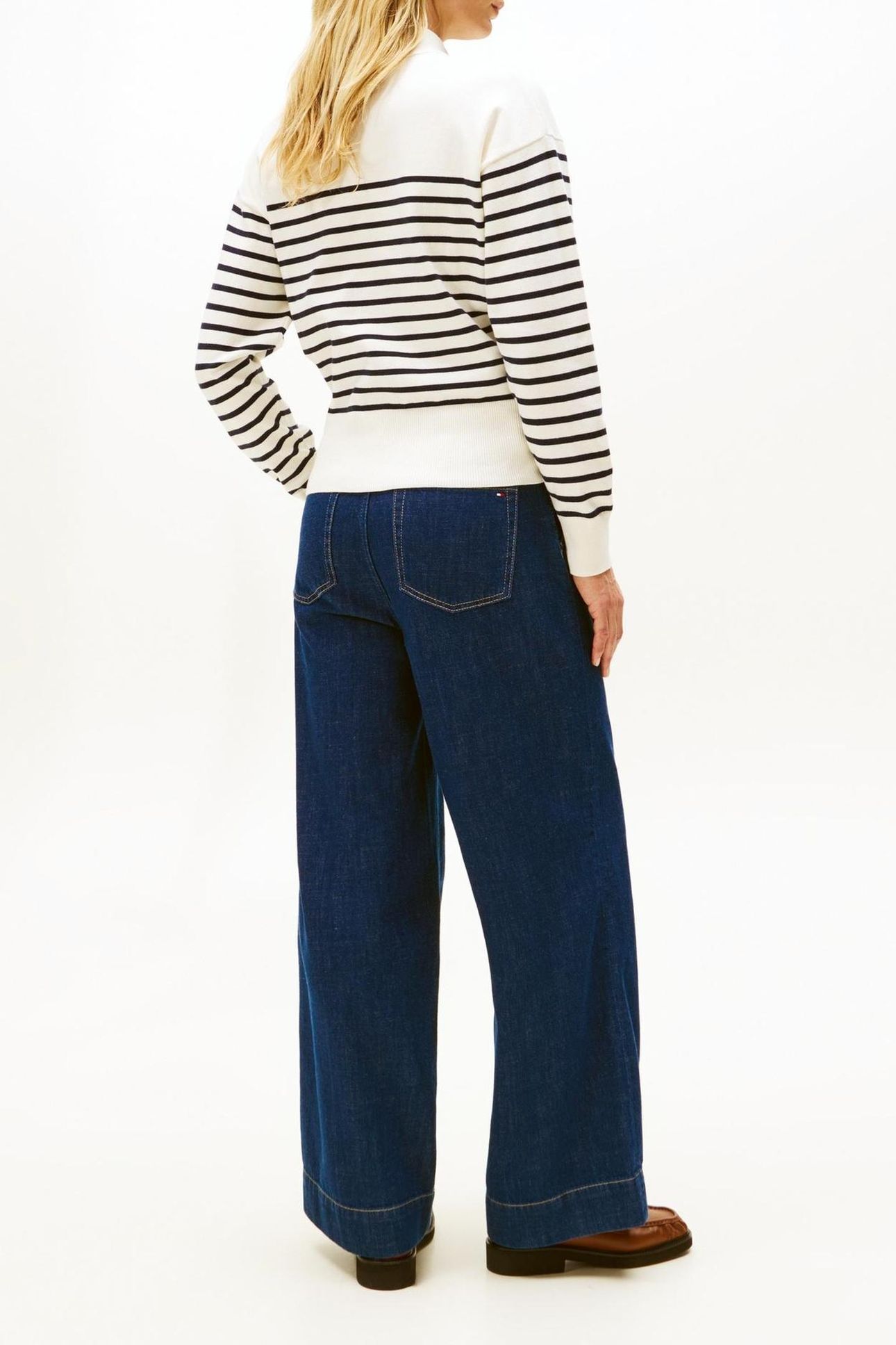 CO JERSEY GOLD BUTTON SWEATER PLACED THIN NAVY 3