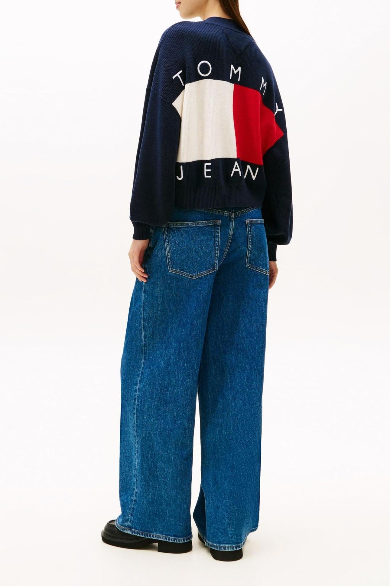 TJW FLAG BADGE CARDIGAN DARK NIGHT NAVY 2