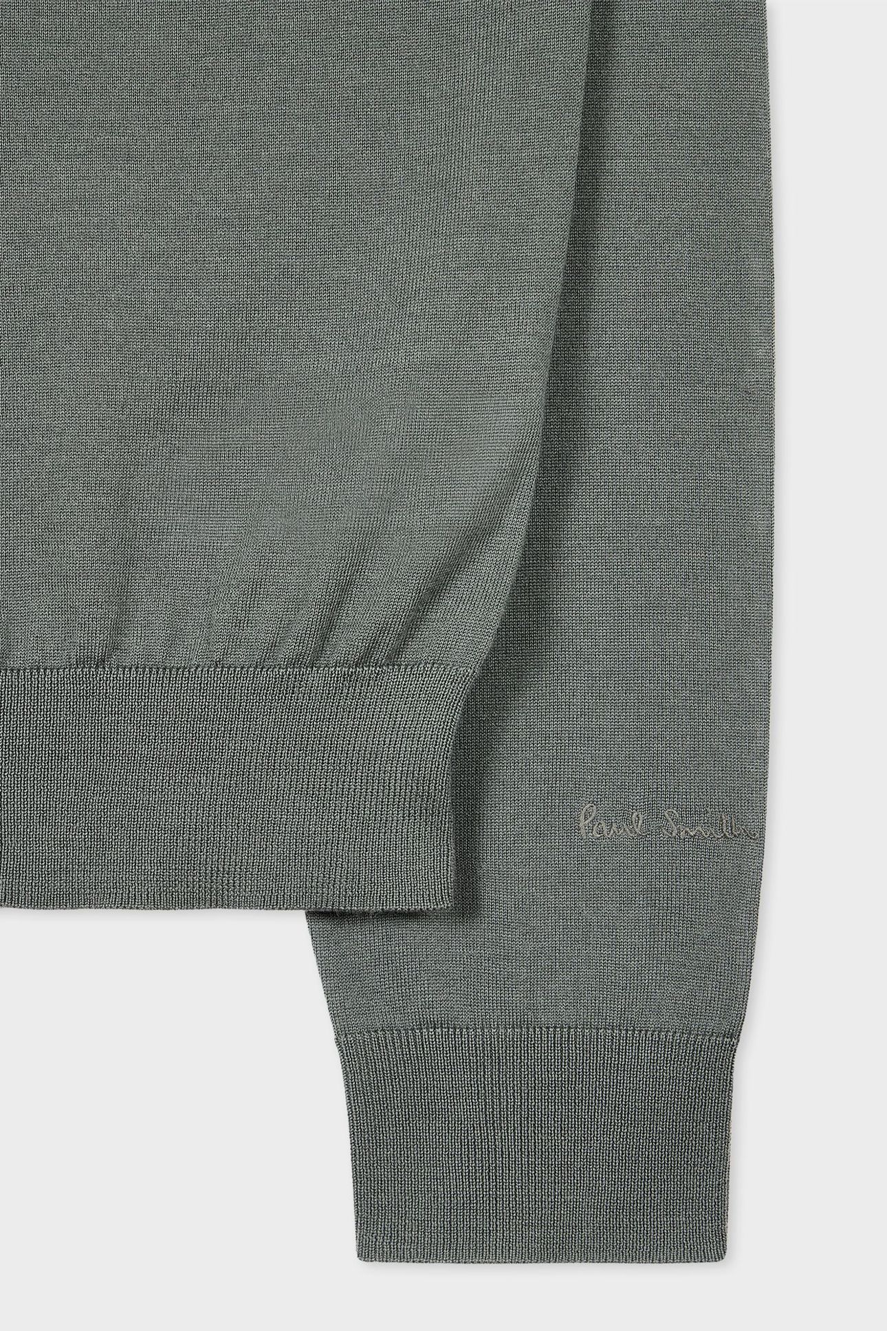 MENS SWEATER ZIP NECK PETROL GREEN 5