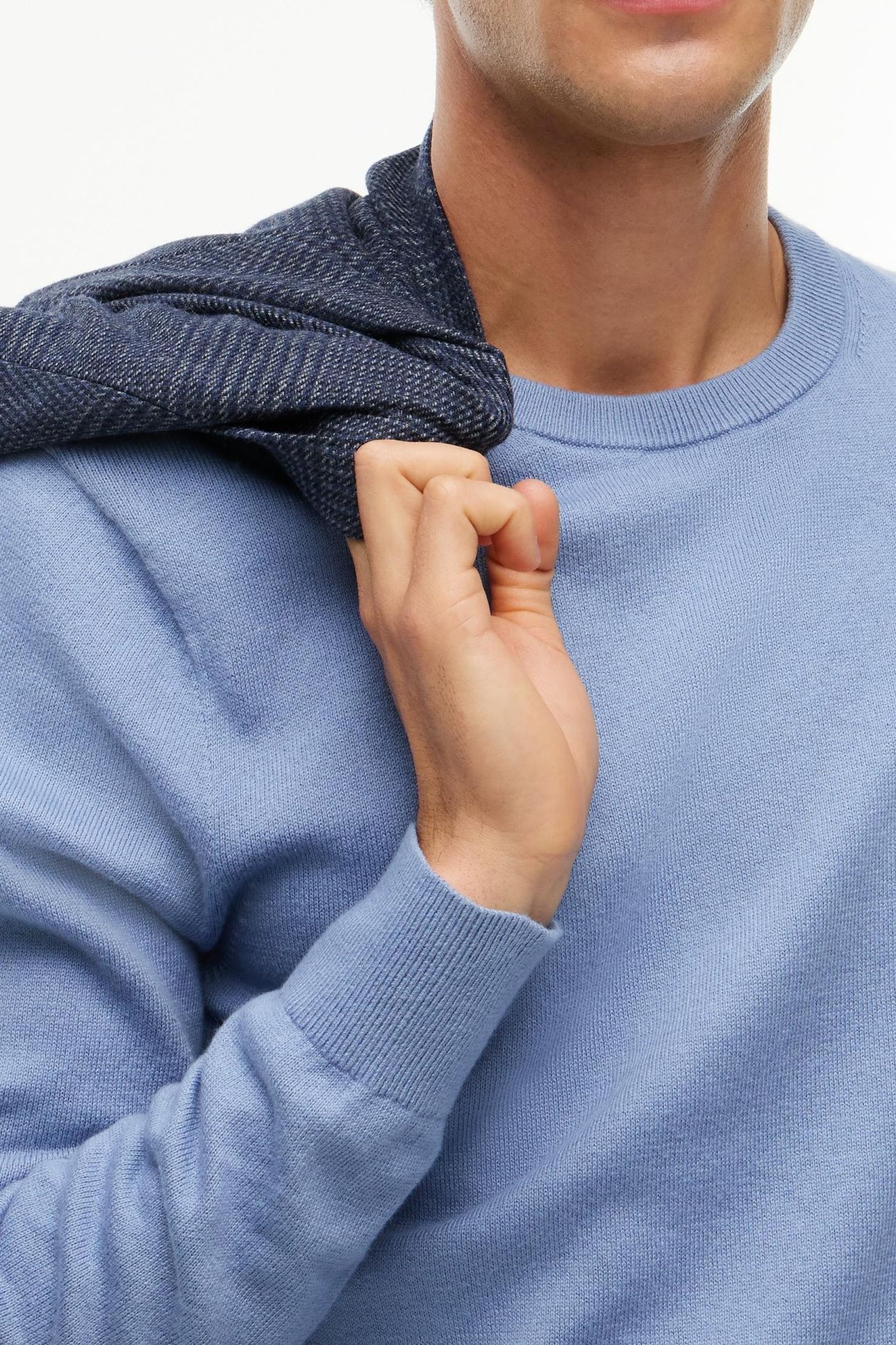 PIMA COTTON CASHMERE SWEATER BRISK BLUE 9