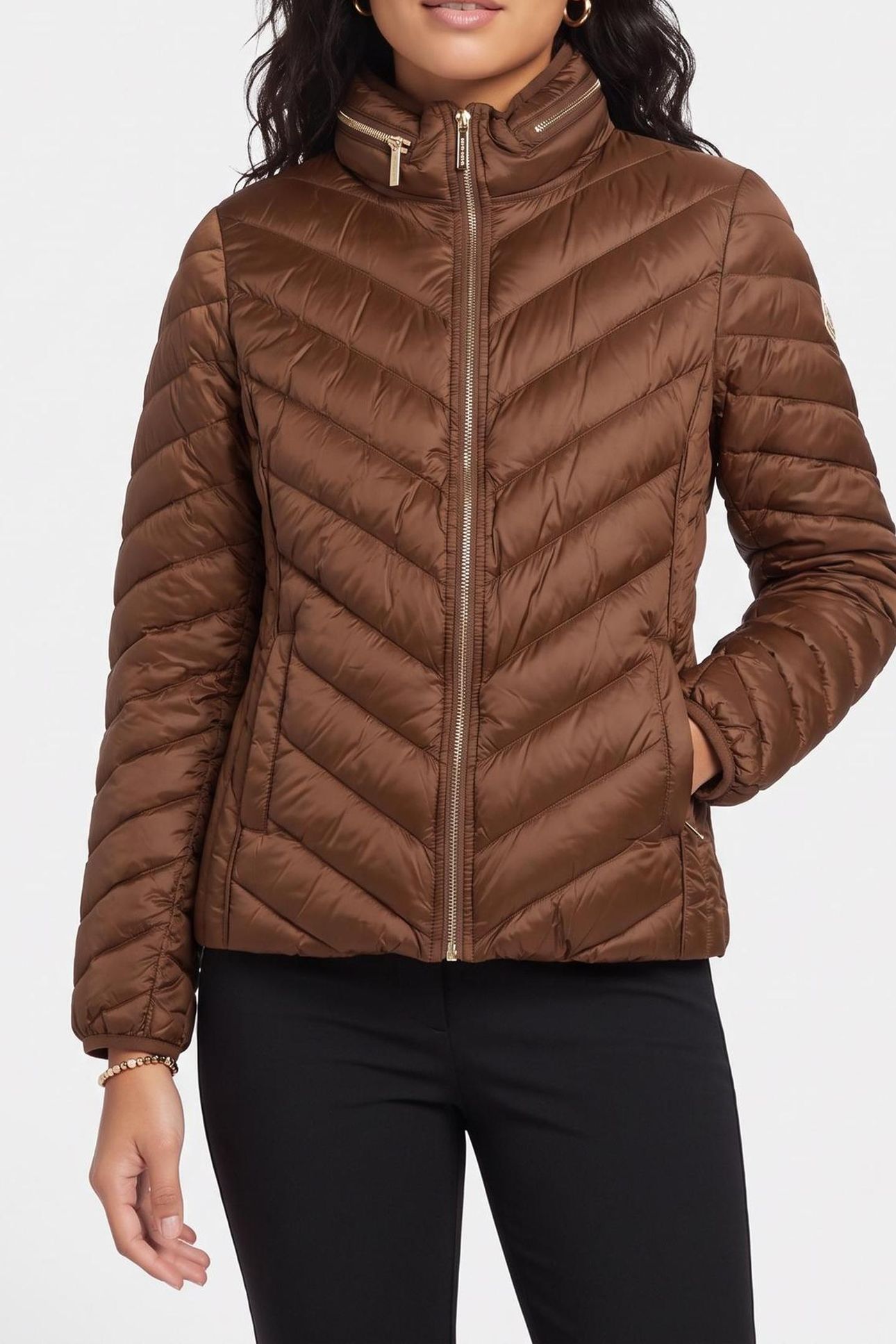 SHORTPACKABLEDOWN CORECUT DARK CARAMEL 1