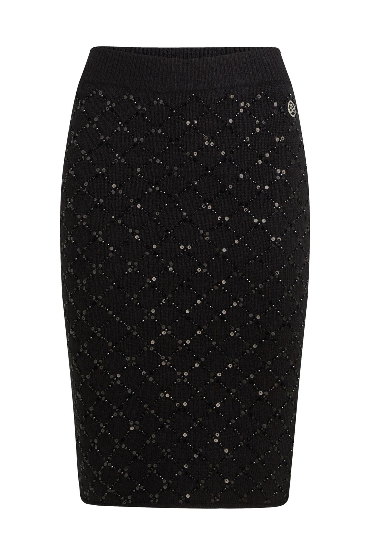 EMBELLISHED KNIT SKIRT BLACK 4