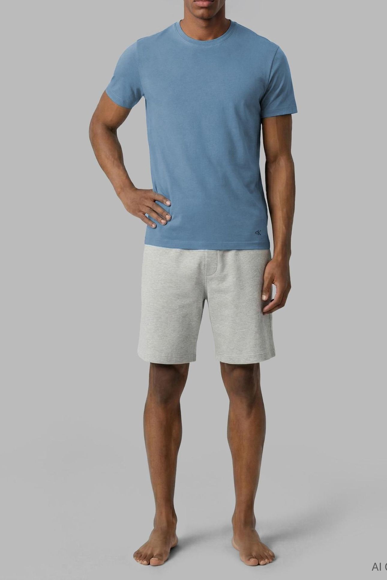 S/S CREW NECK 3-PACK WHITE/GULF BLUE/GREY HEATHER 4