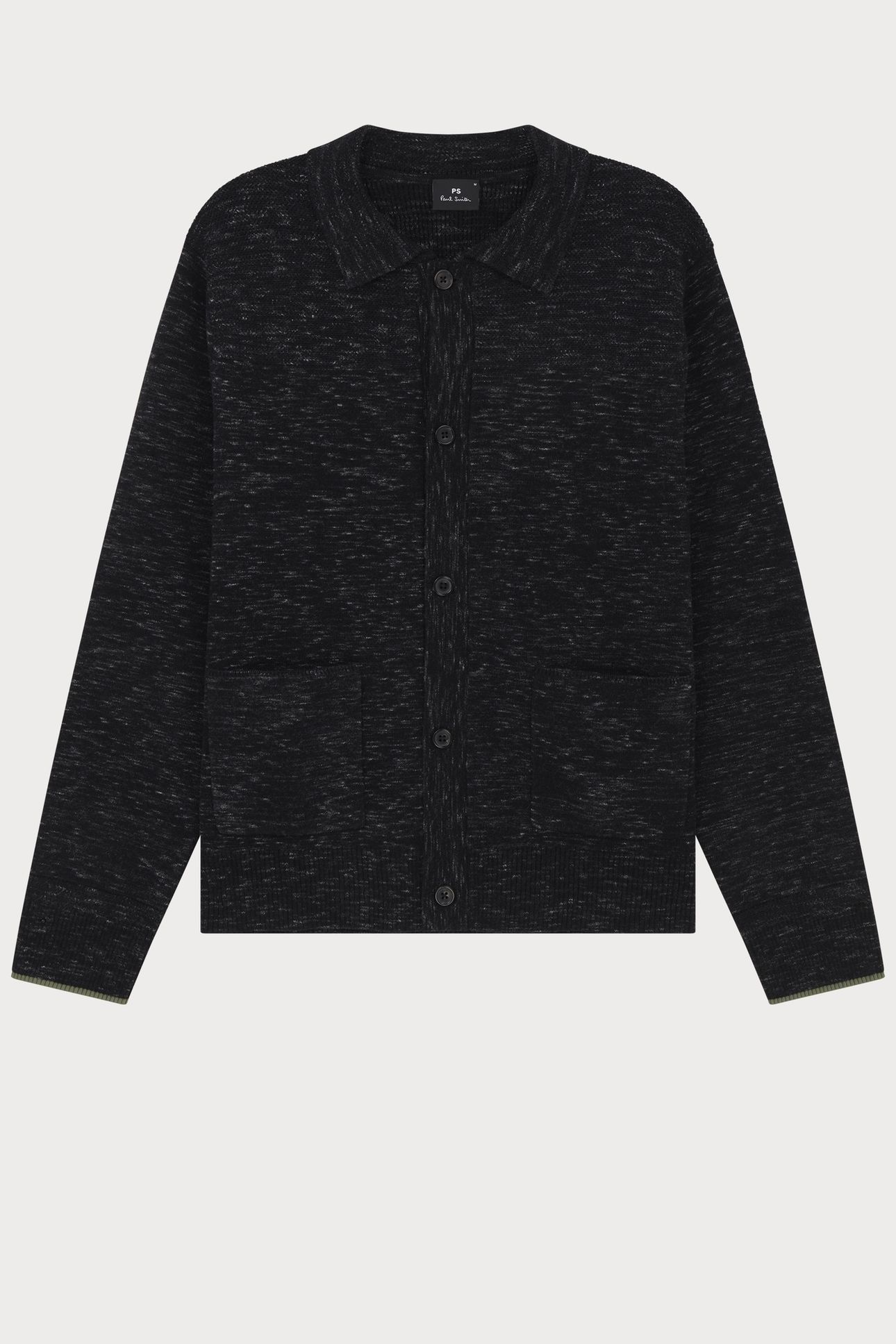 MENS KNITTED JACKET BLACK MELANGE 6