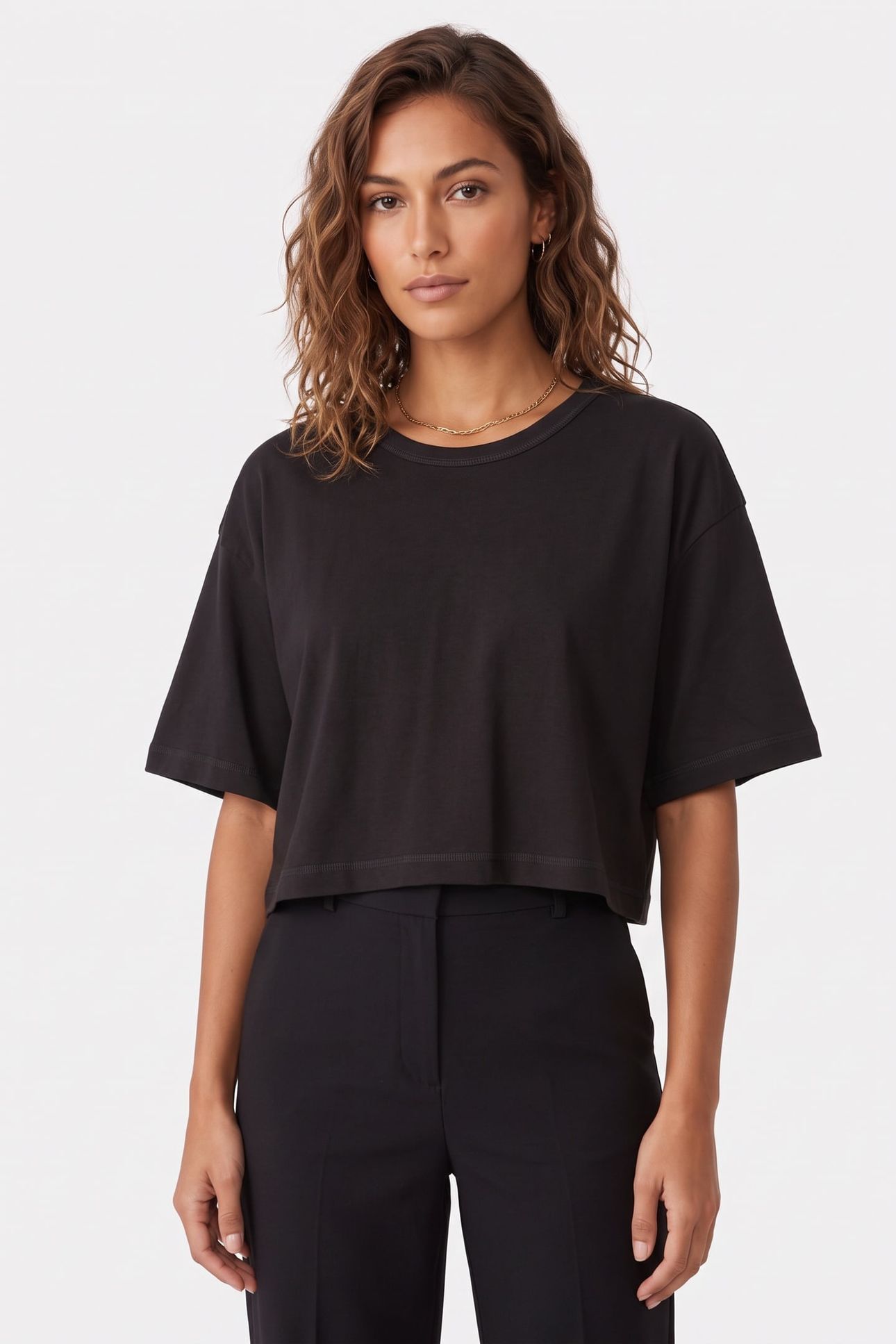 REEBA CROP T-SHIRT BLACK 1