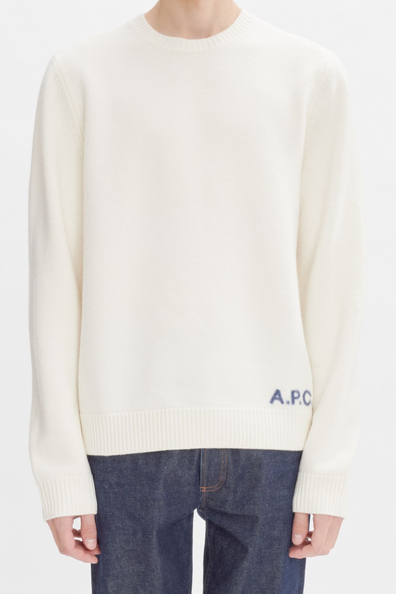 UNISEX SWEATER CREW NECK ECRU 1