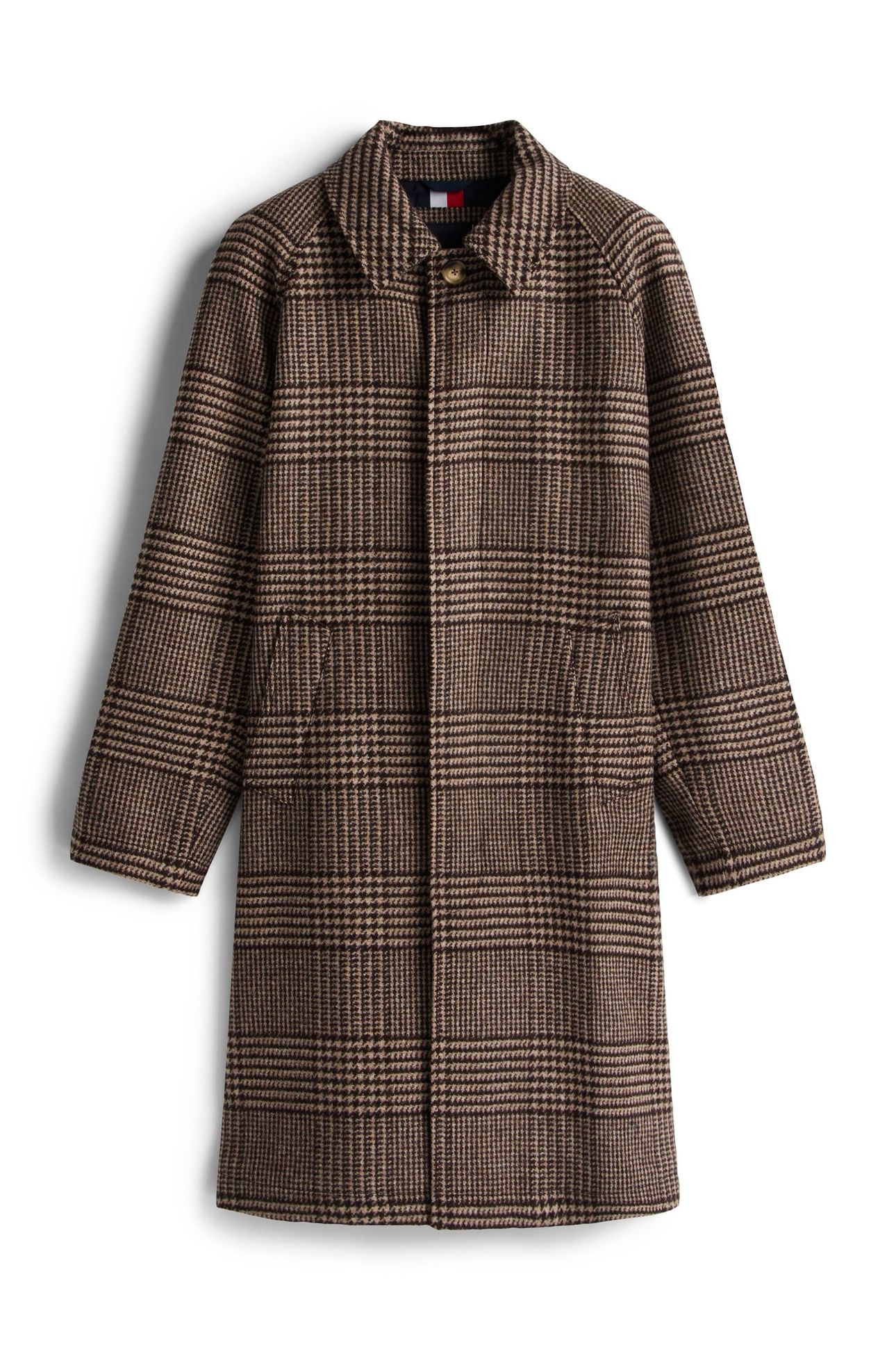WOOL CHECK COAT BROWN CAMEL CHECK 4