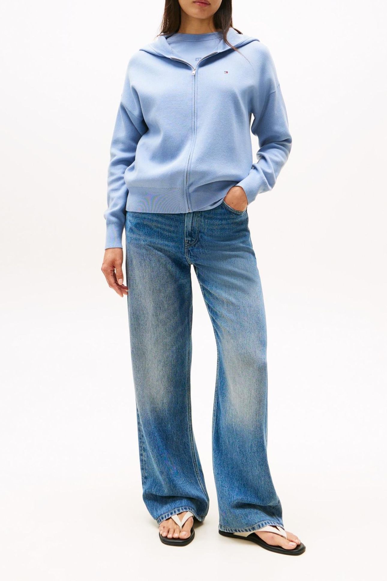 CO JERSEY STITCH ZIP BRISK BLUE 1