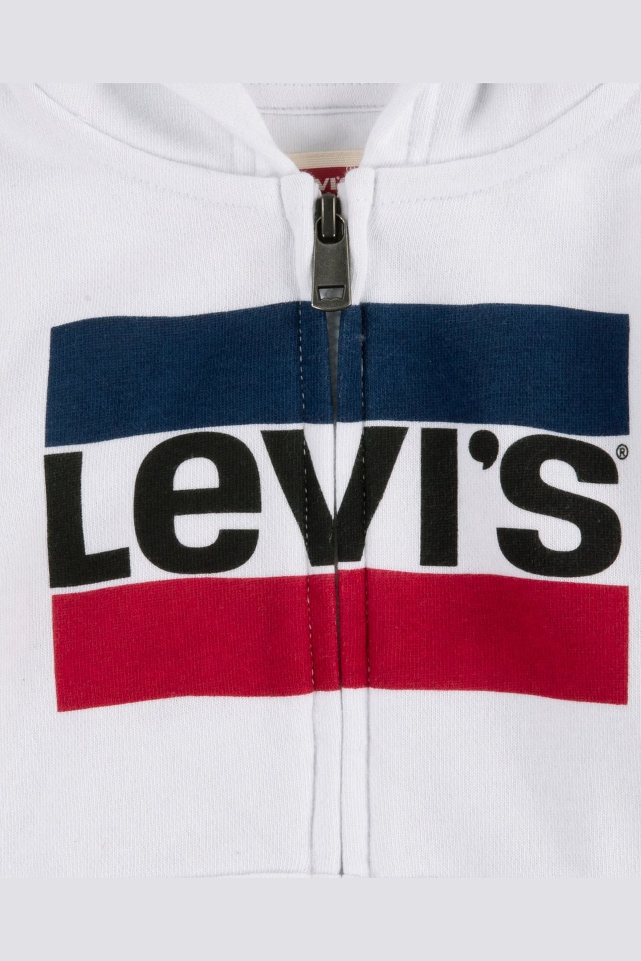 BOYS SPORTSWEAR LOGO ZIP HOODIE WHITE 3
