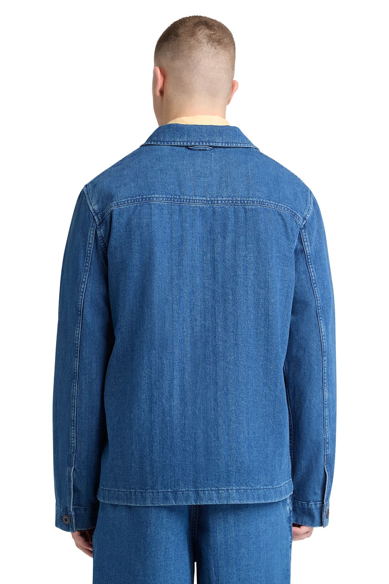 KEMPSHIRE HERRINGBONE DENIM CHORE JACKET MOODY BLUE WASH 2