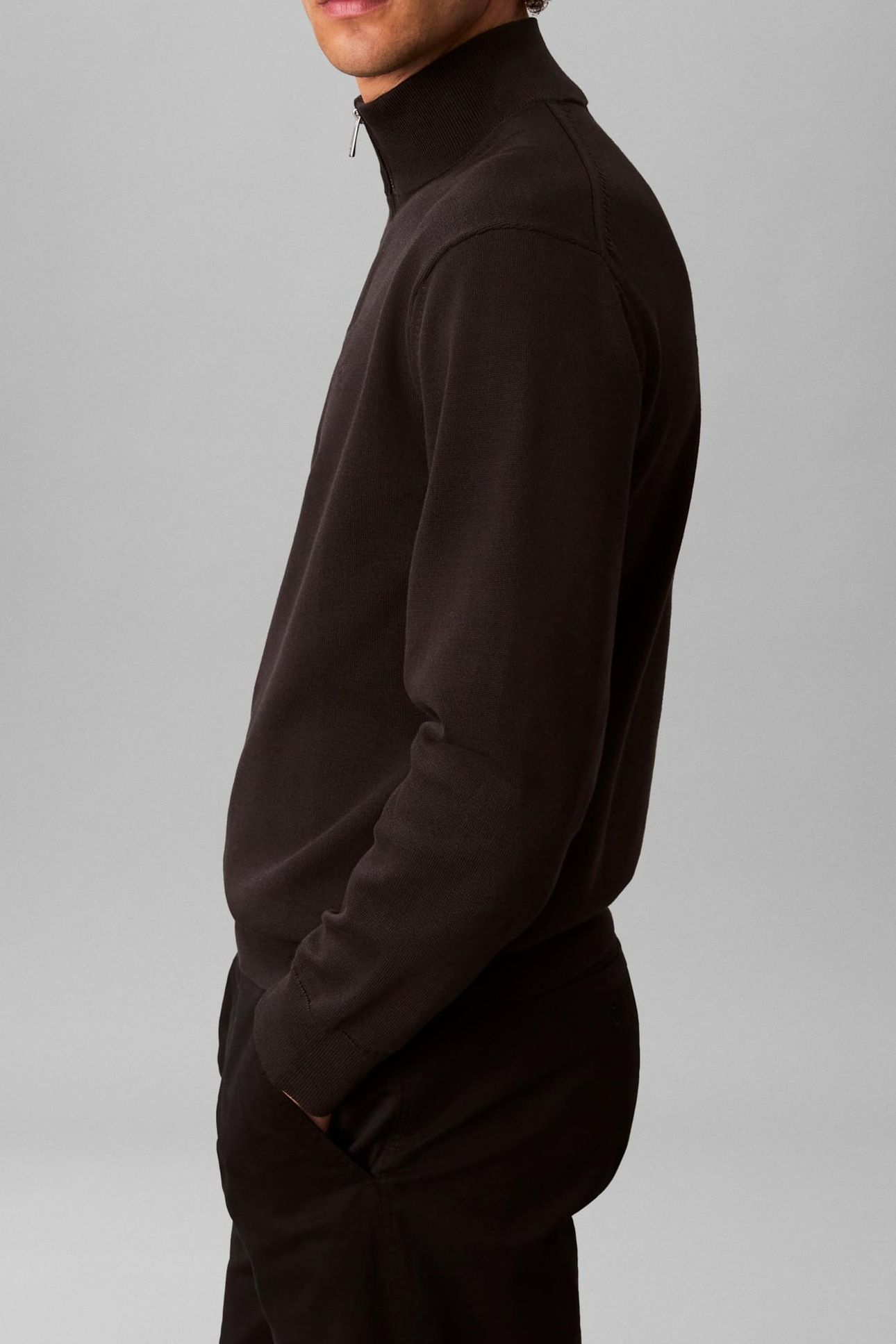 LS SUPIMA QUARTER ZIP SWEATER BLACK 6