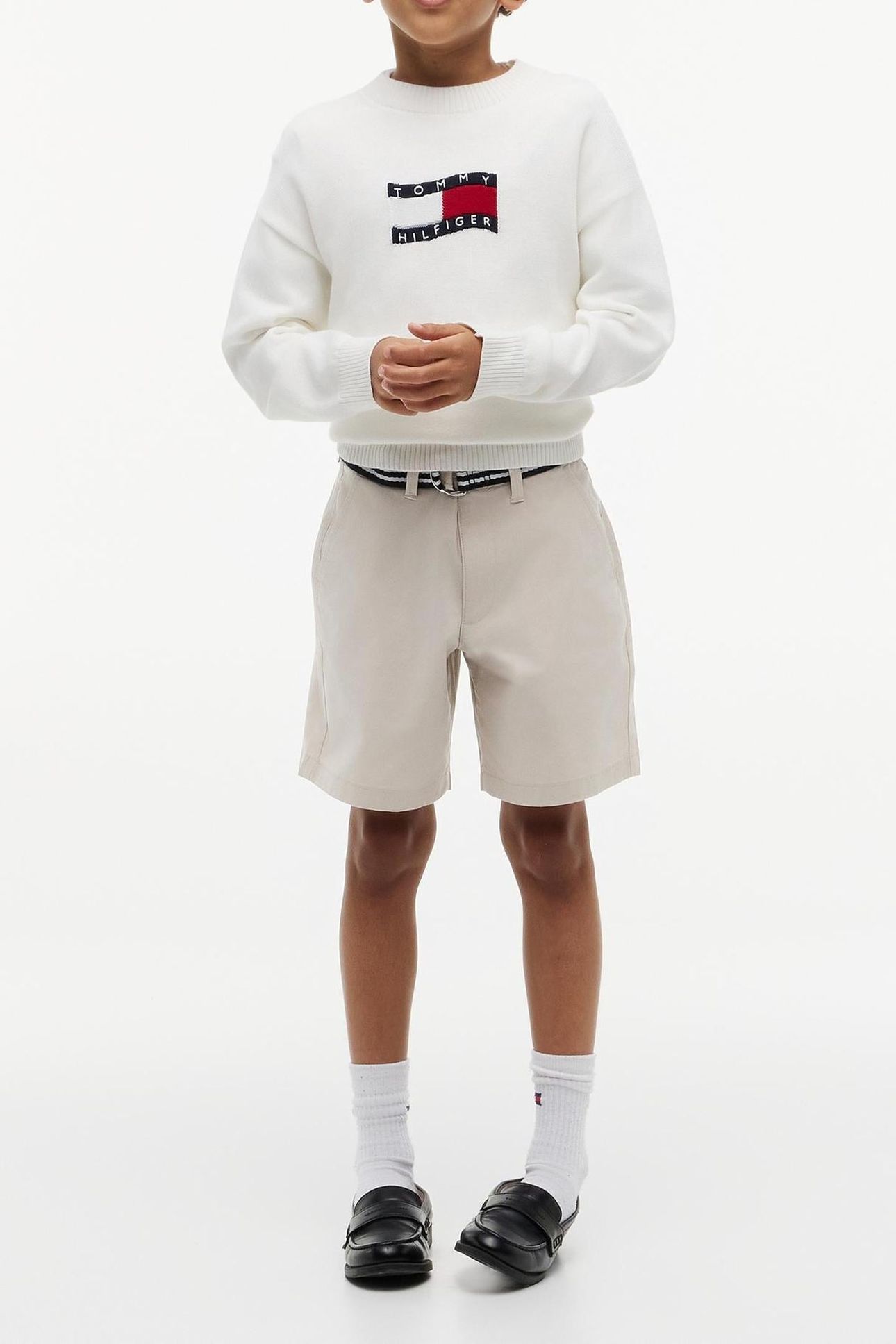 BOYS BAGGY CHINO BELTED SHORT CLASSIC BEIGE 3