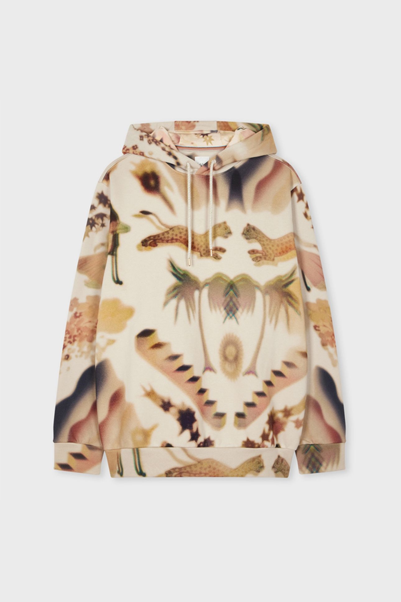 MENS LUMINERE PRINT HOODIE LIGHT BEIGE 4