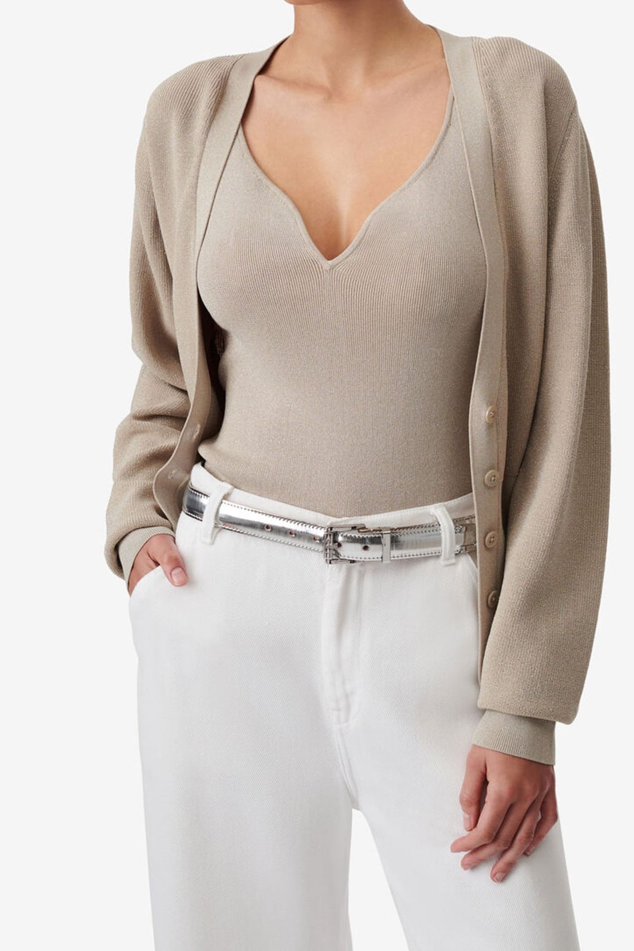 ALEA SWEATER BEIGE LUREX SILVER 3