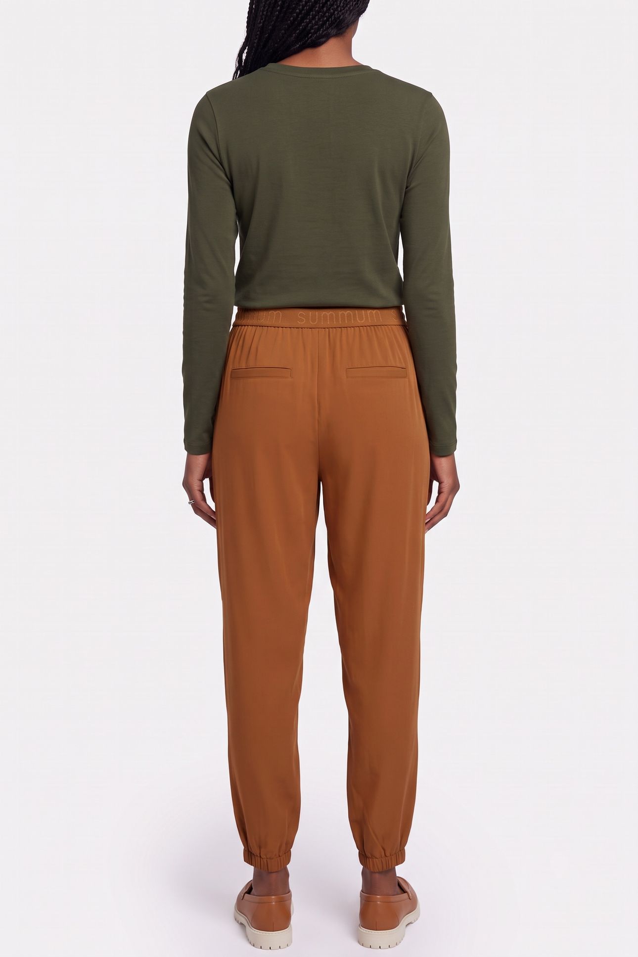 TROUSERS CREPE VISCOSE BLEND CAMEL BROWN 4