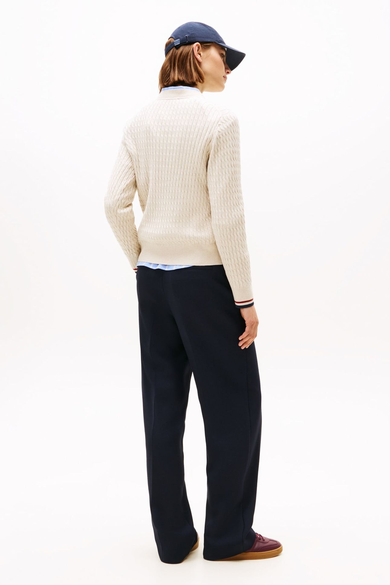 CO CABLE FINE GG C-NECK HEATHER OATMEAL GS TIPPING 3