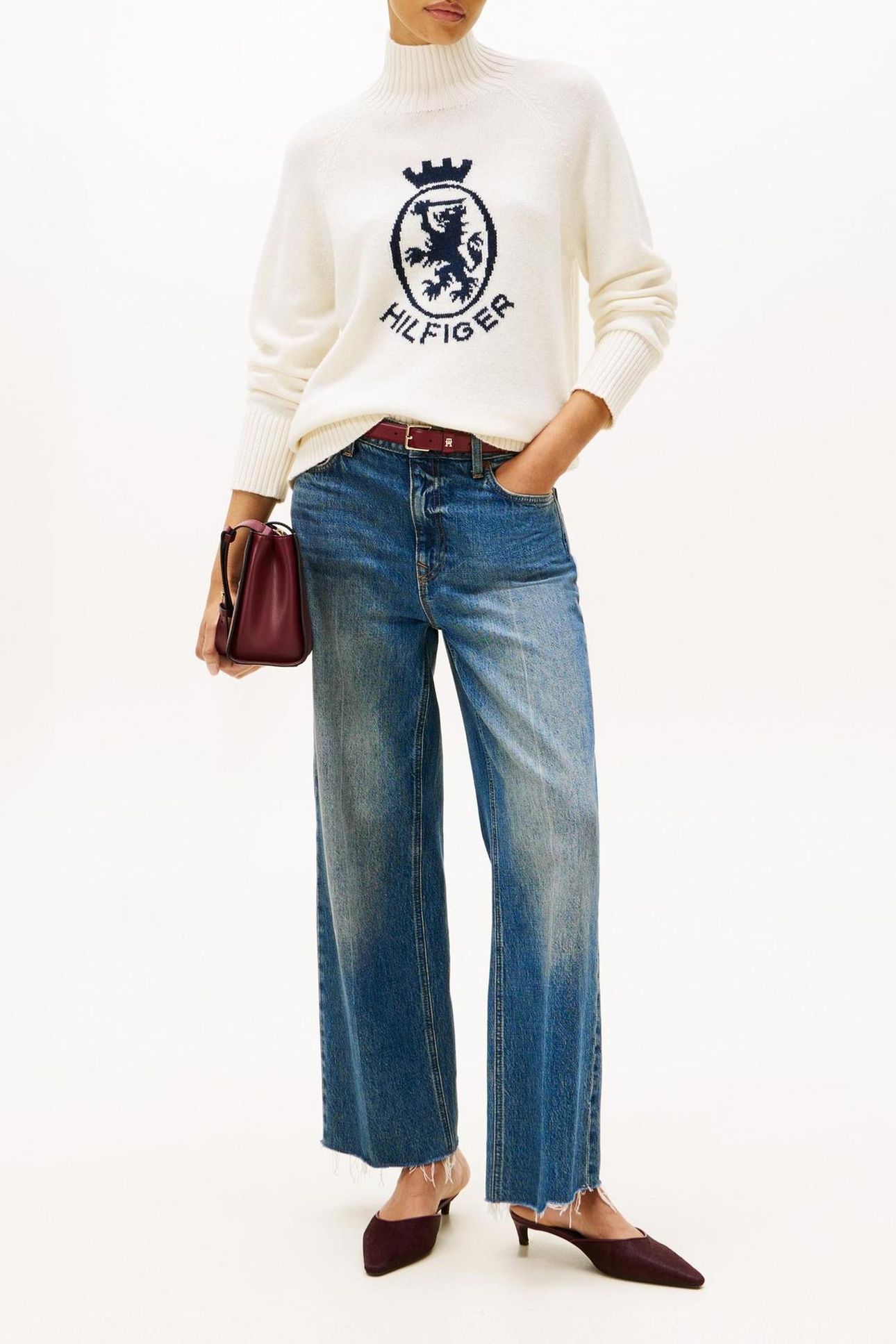 WOOL BLEND GRAPHIC SWEATER IVORY PETAL 1