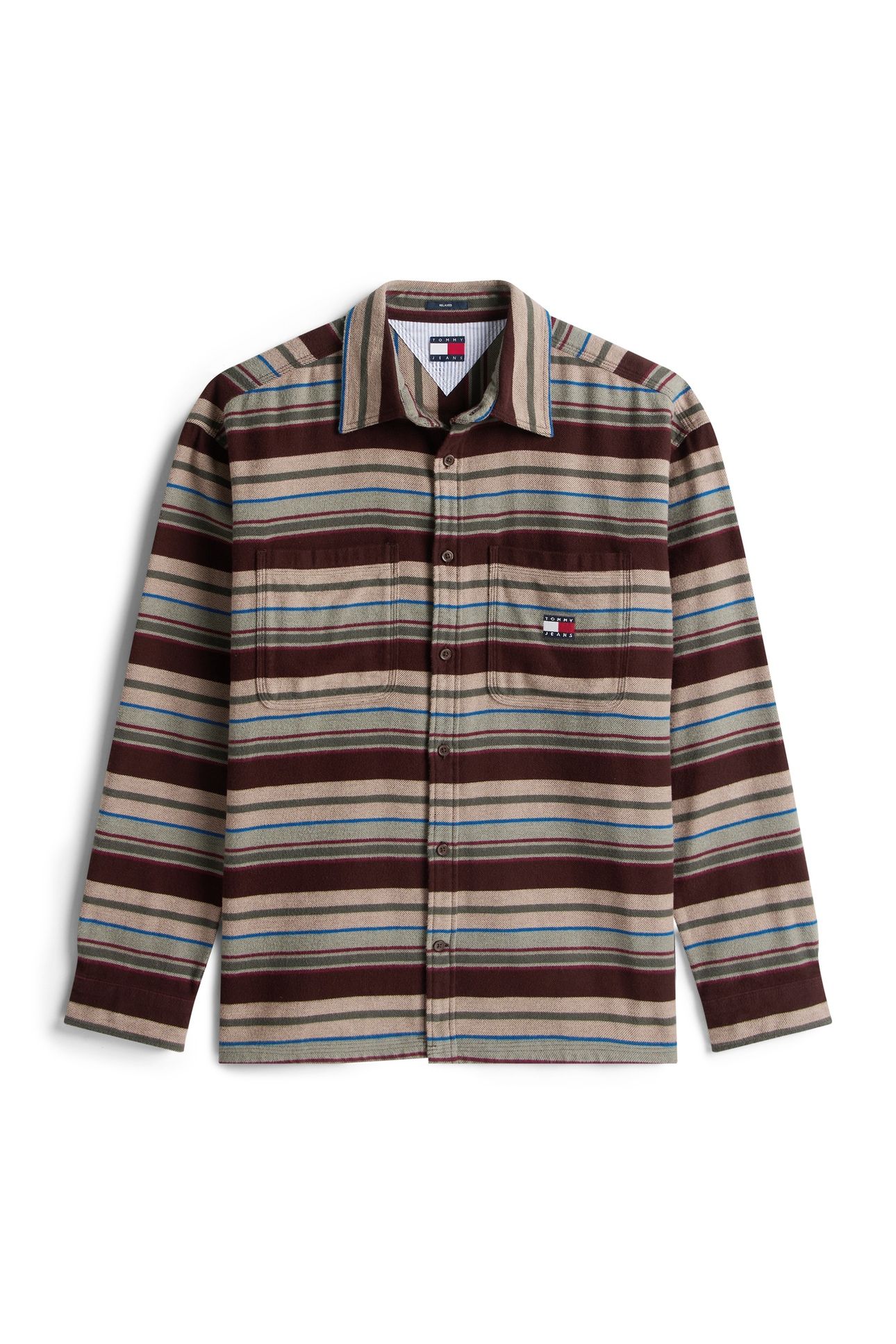 TJM UTILITY FLANNEL RICH BROWN/HORIZONTAL STRIPES 4