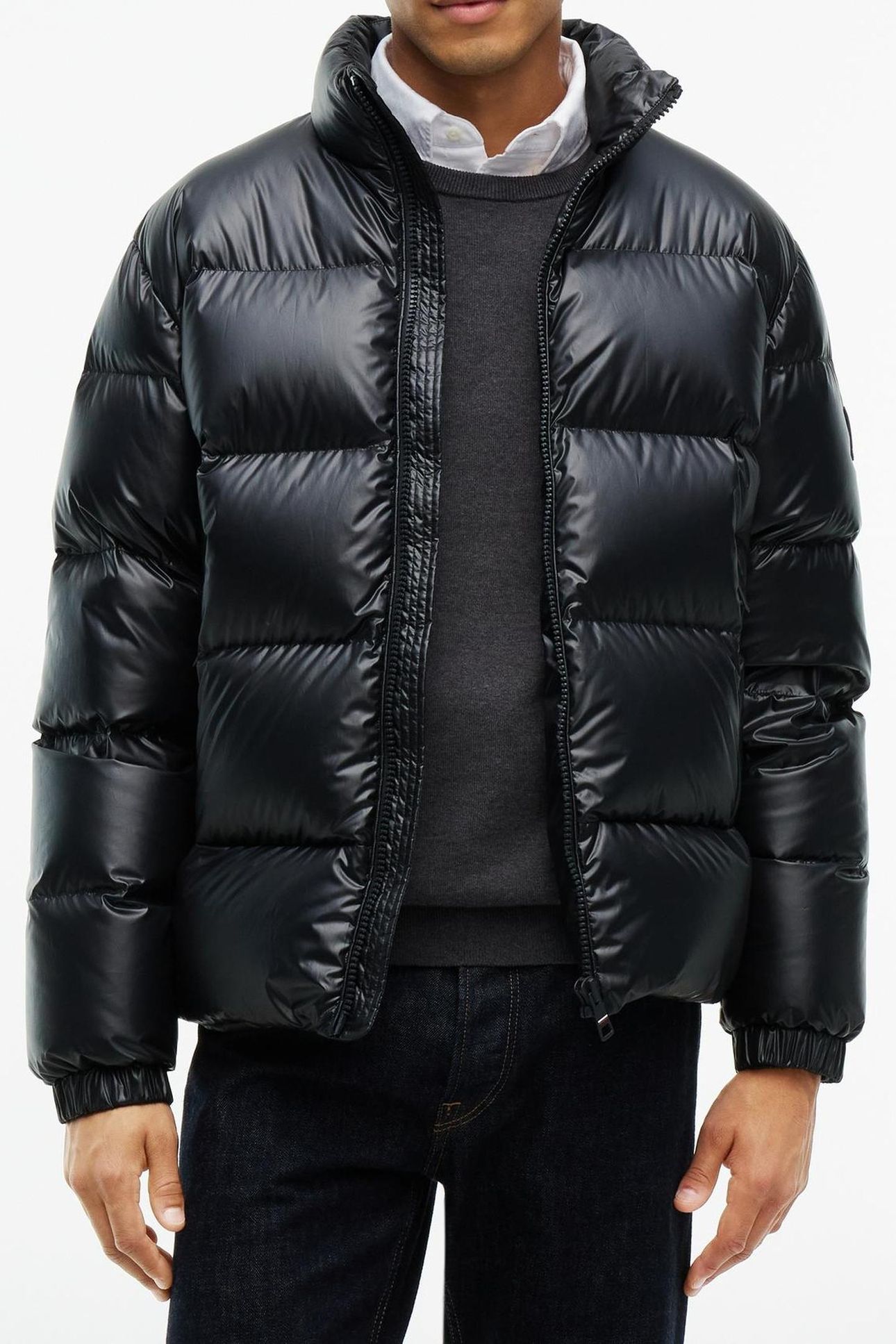 SHINY DOWN STAND PUFFER BLACK 4