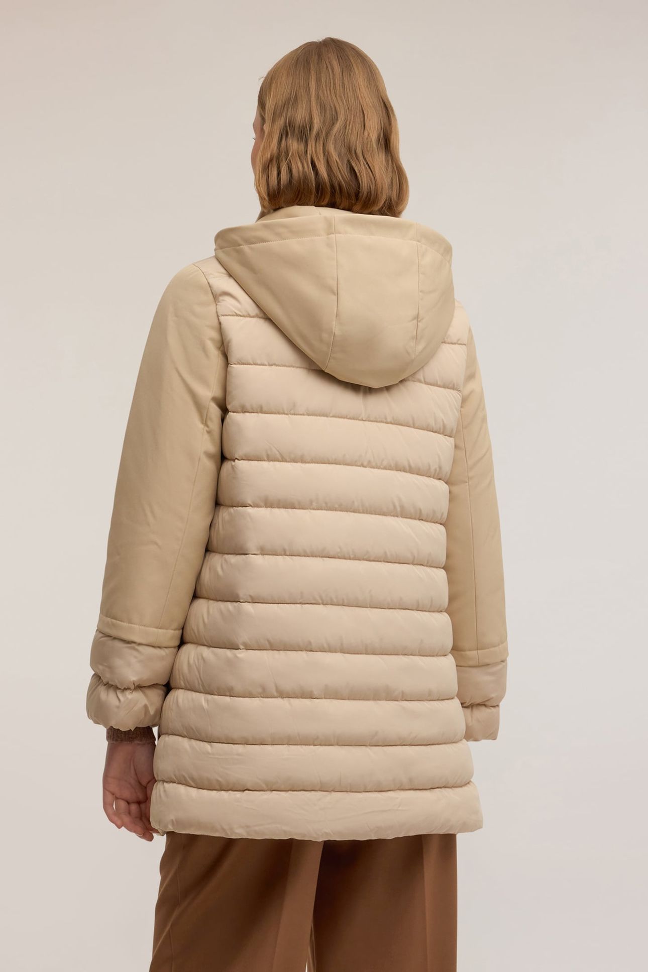 DOWN JACKET WITH REMOVABLE HOOD BEIGE 3
