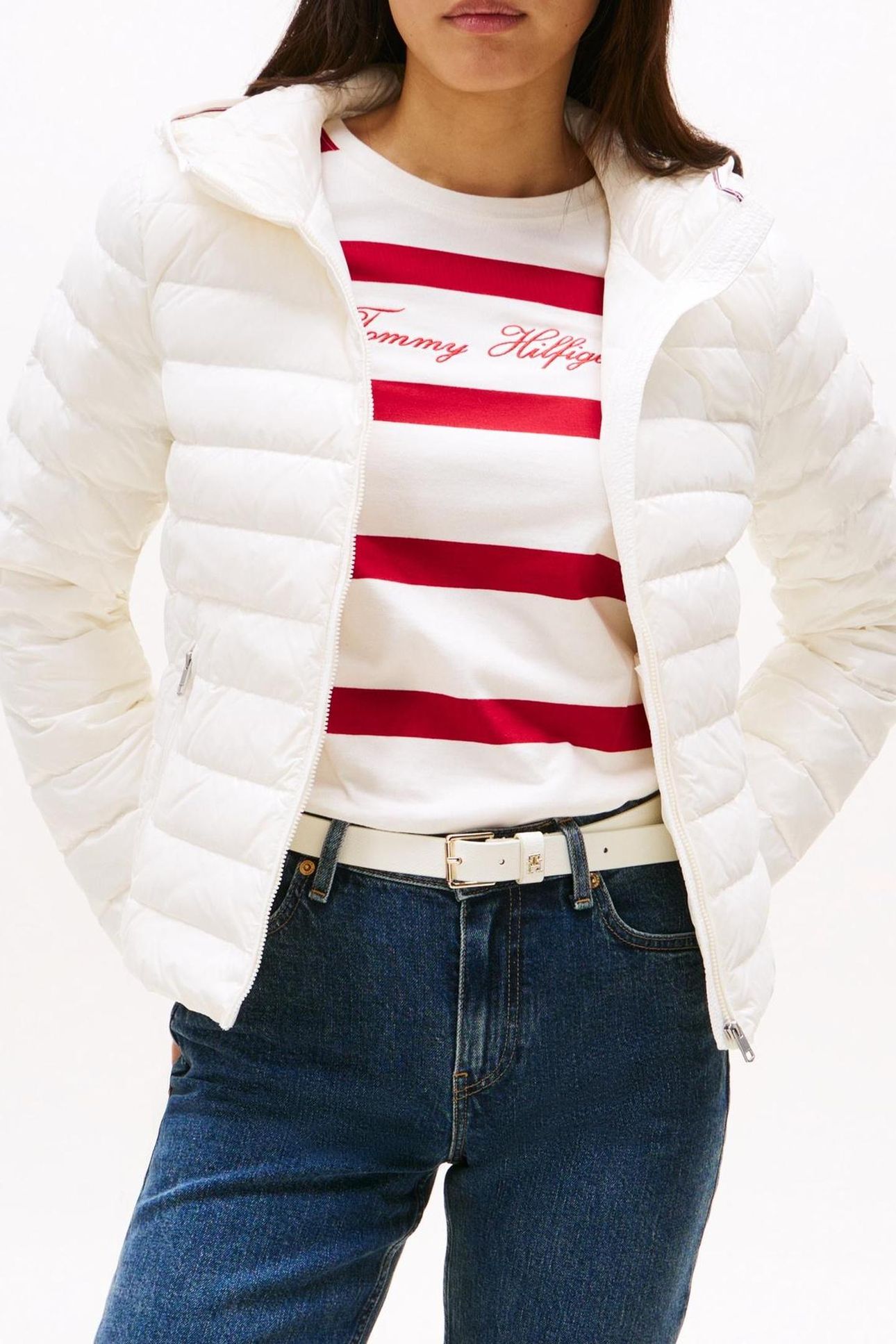 UL DOWN REG HOODED JACKET IVORY SILK 4