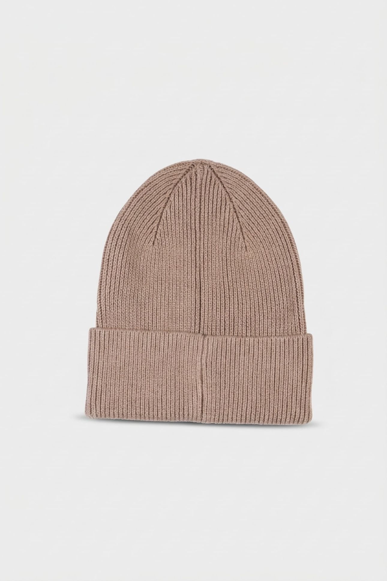 EMBROIDERED RIB COTTON BEANIE DESERT TAUPE 2
