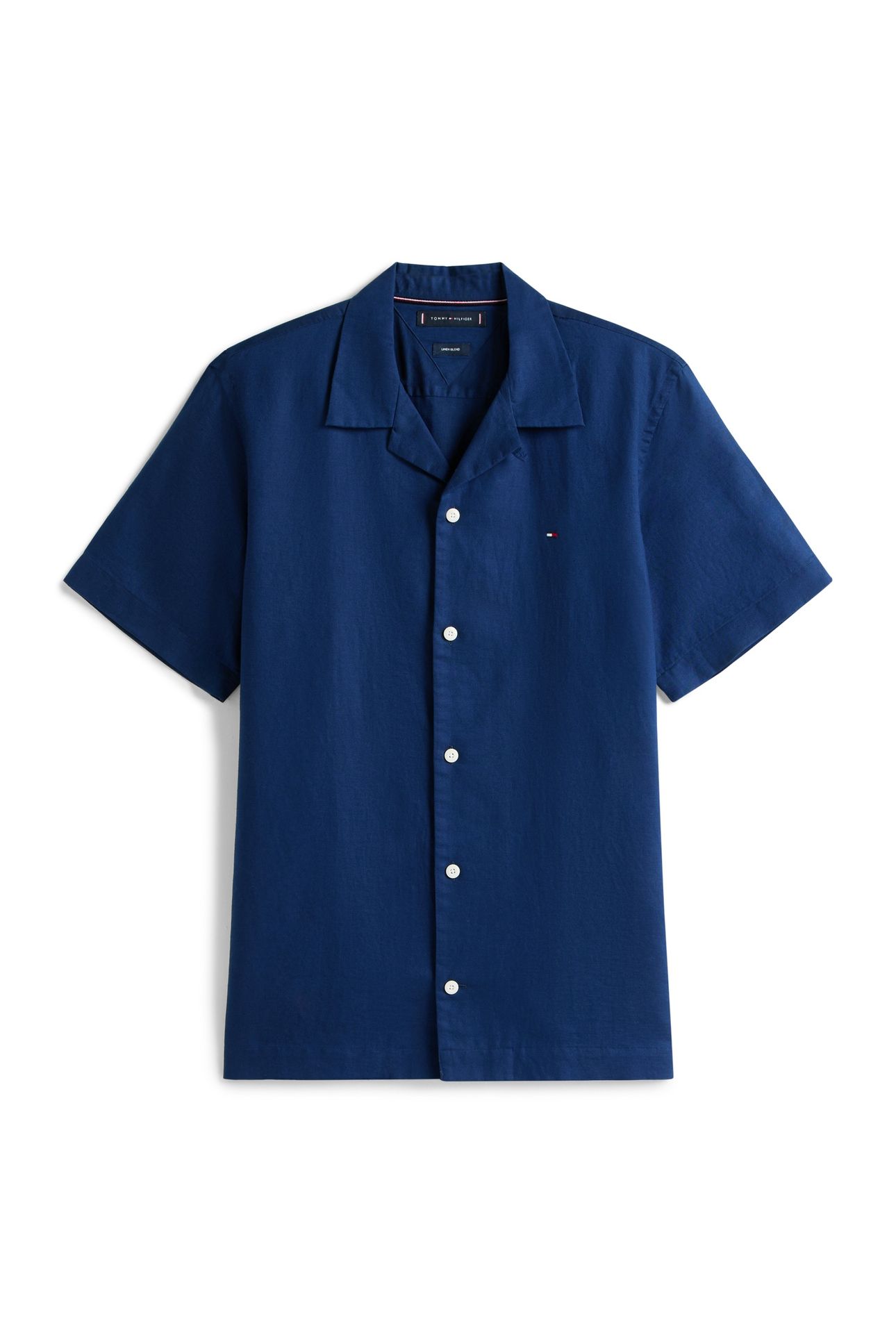 LINEN BLEND SOLID SHIRT CARBON NAVY 4