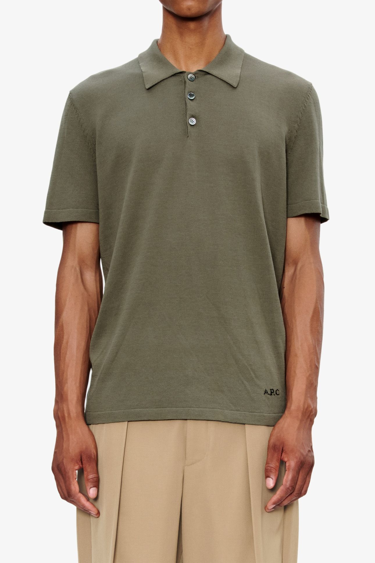 UNISEX POLO HEATHERED KHAKI 1