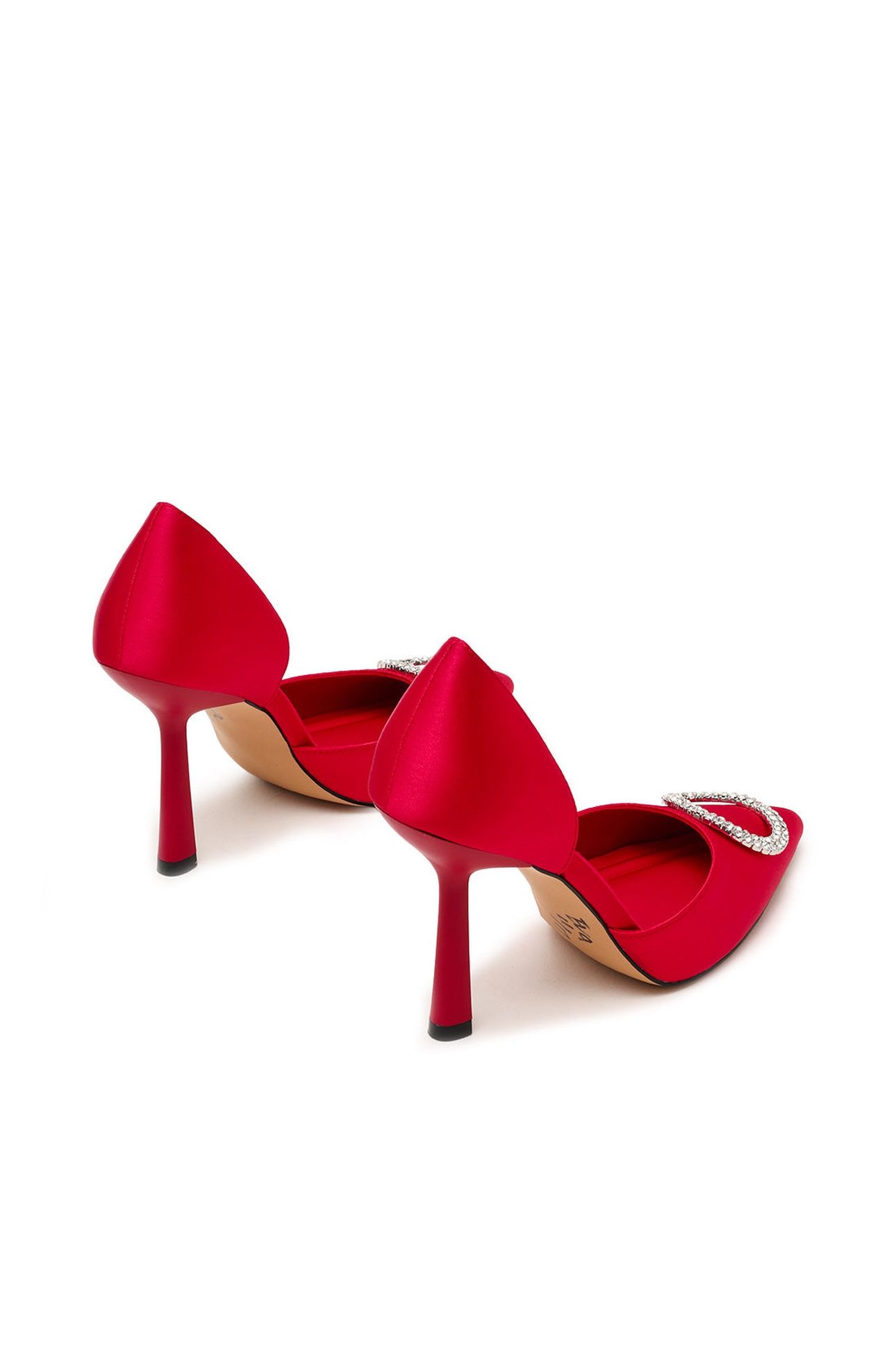 SPARKLING PUMPS RED SATIN 2