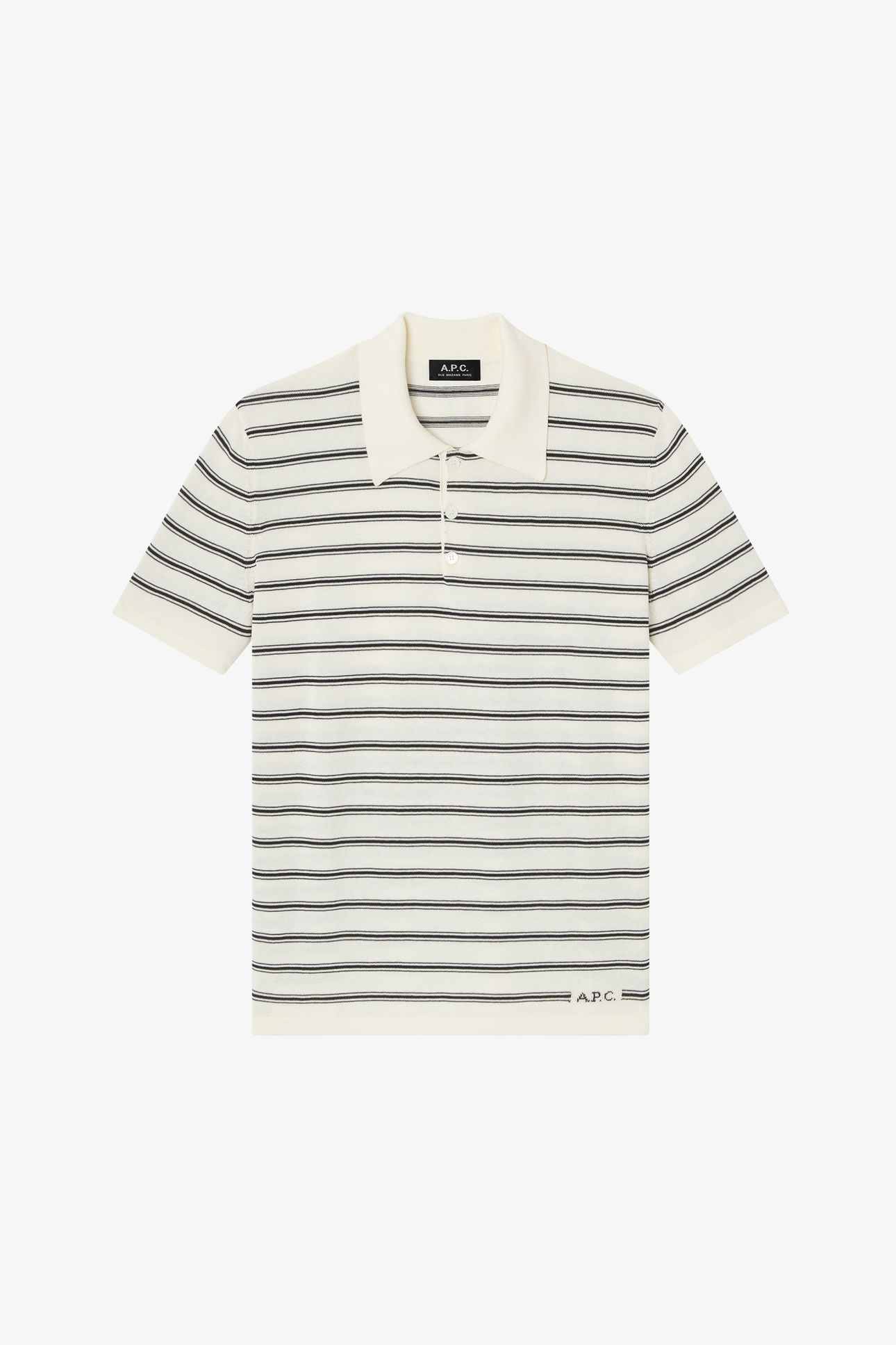 UNISEX POLO ECRU/BLACK 2