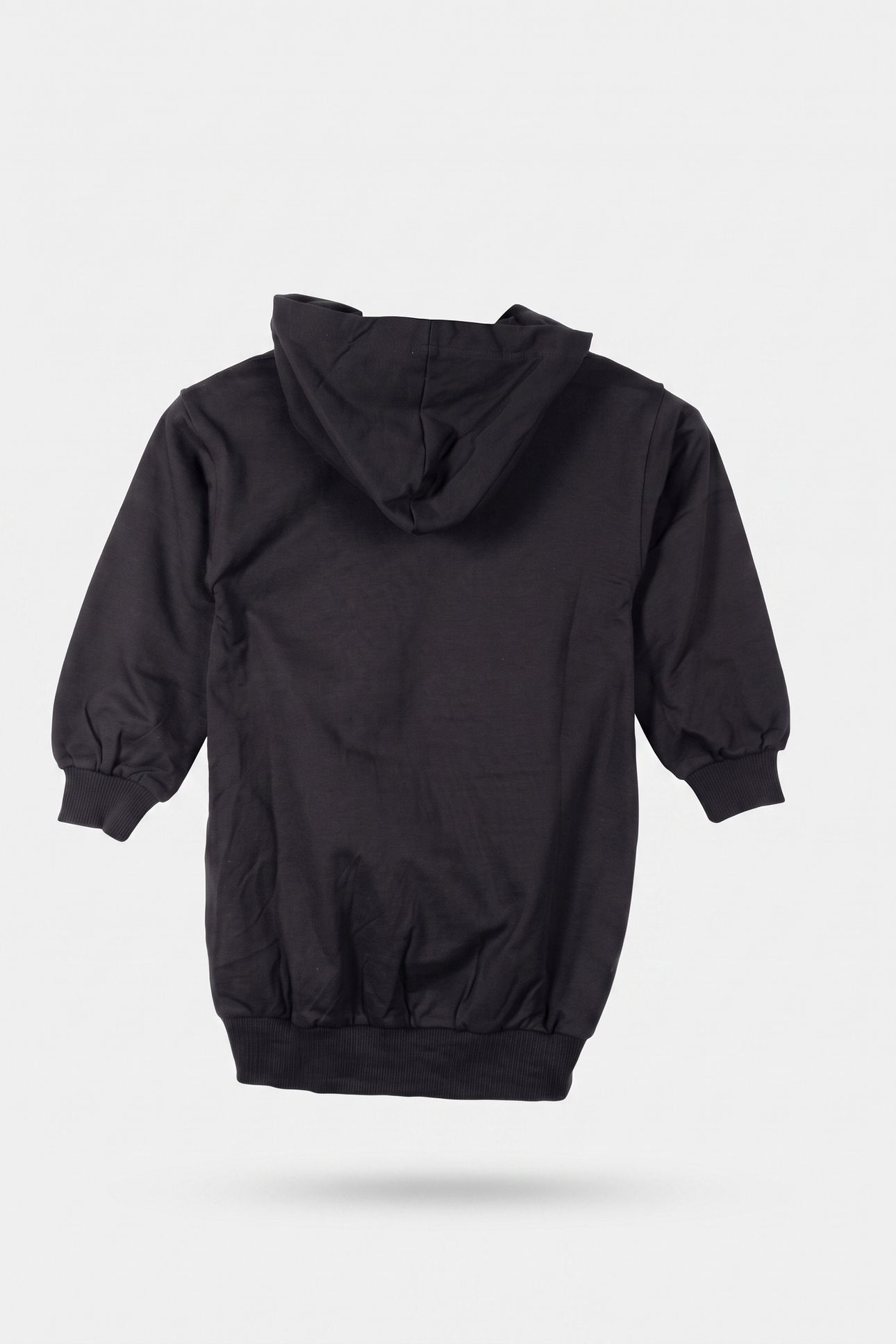 GIRL'S HOODIE DRESS WITH LOGO EMBROIDERY BLACK 3