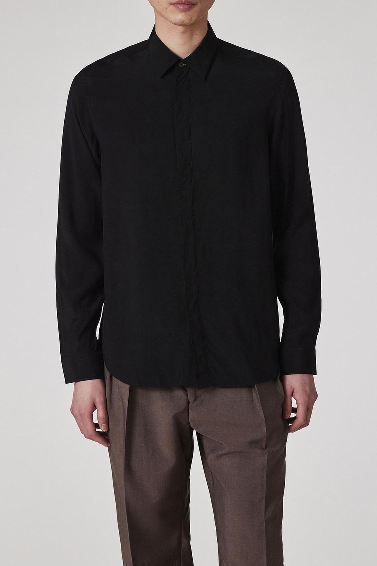 MENS S/C SLIM FIT SHIRT BLACK 1