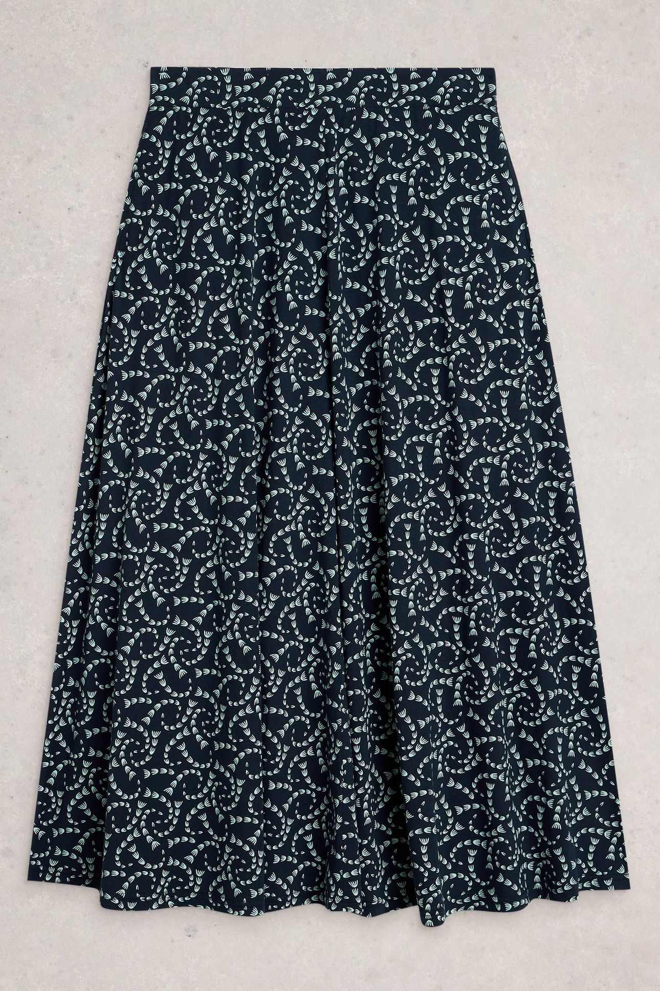 JANE JERSEY MAXI SKIRT NAVY PRINT 1