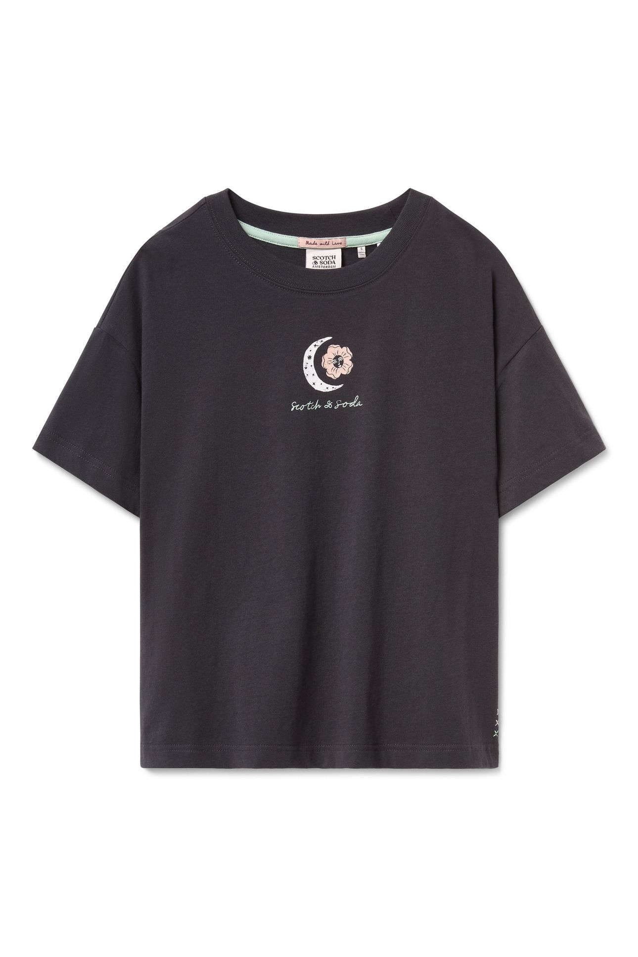 BOXY CROP TEE BLACK SAND PIGMENT 5