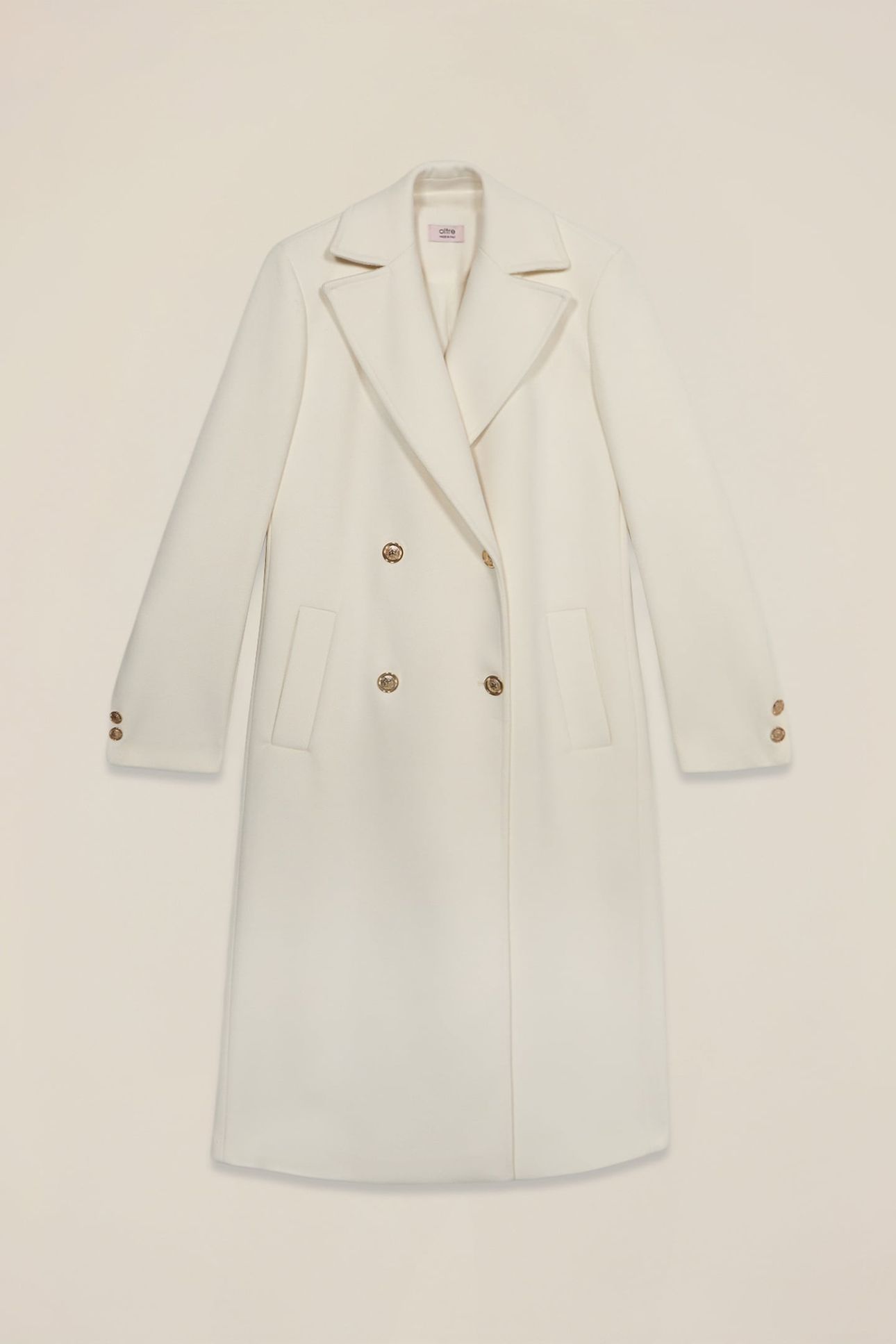 LONG DOUBLE-BREASTED COAT WHITE 5